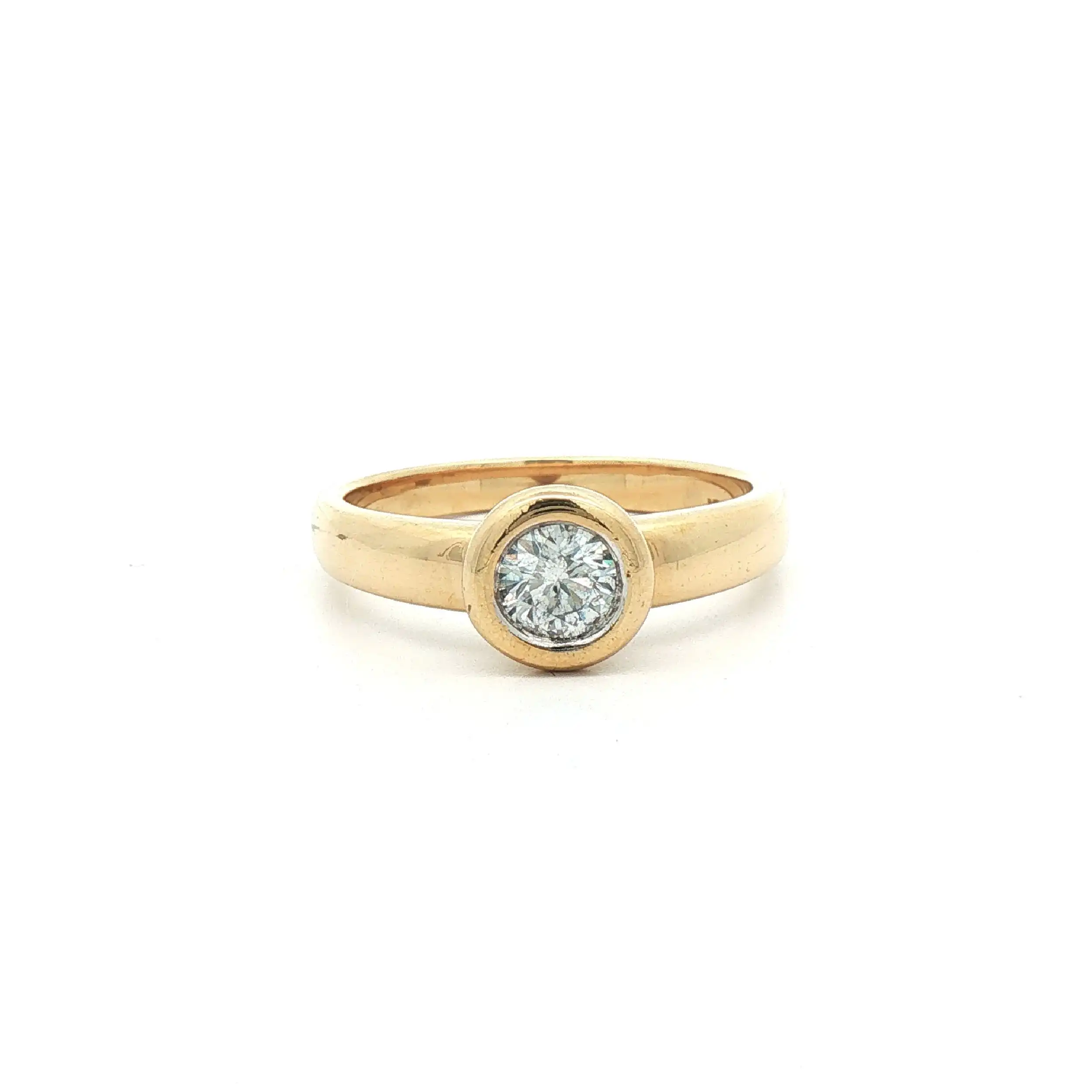 Ring Gelbgold mit Brillant, graviert mit 0,45ct Ring Gelbgold mit Brillant, graviert mit 0,45ct