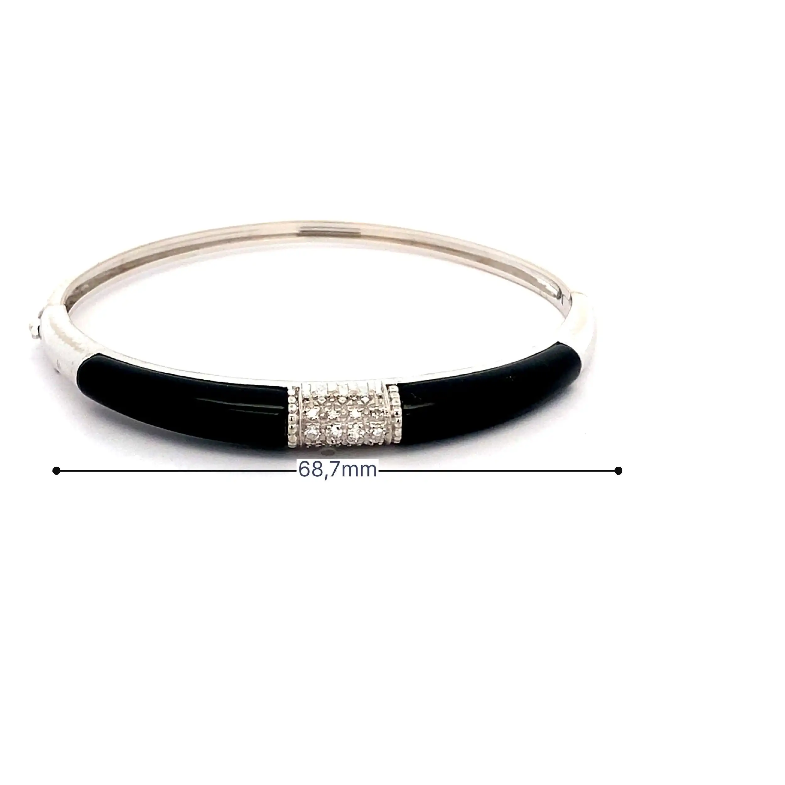 Armreif Weißgold mit Diamanten und Onyx Armreif Weißgold mit Diamanten und Onyx