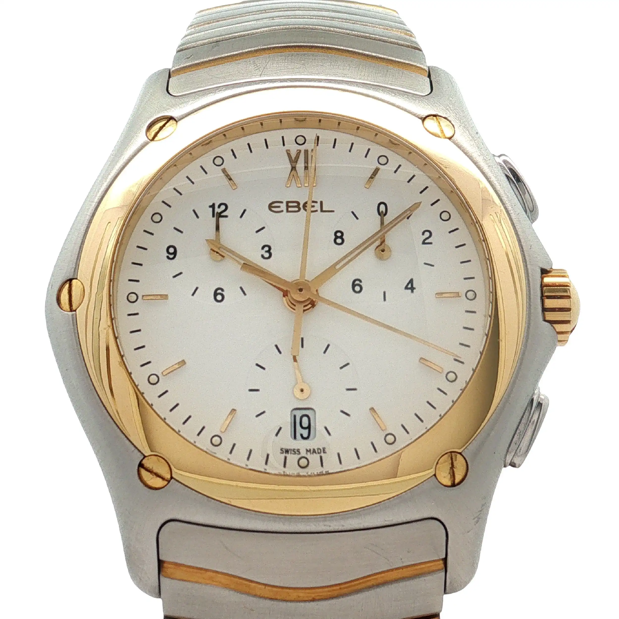 Herrenuhr Ebel Classic Wave Stahl / Gold Quarz Chrono