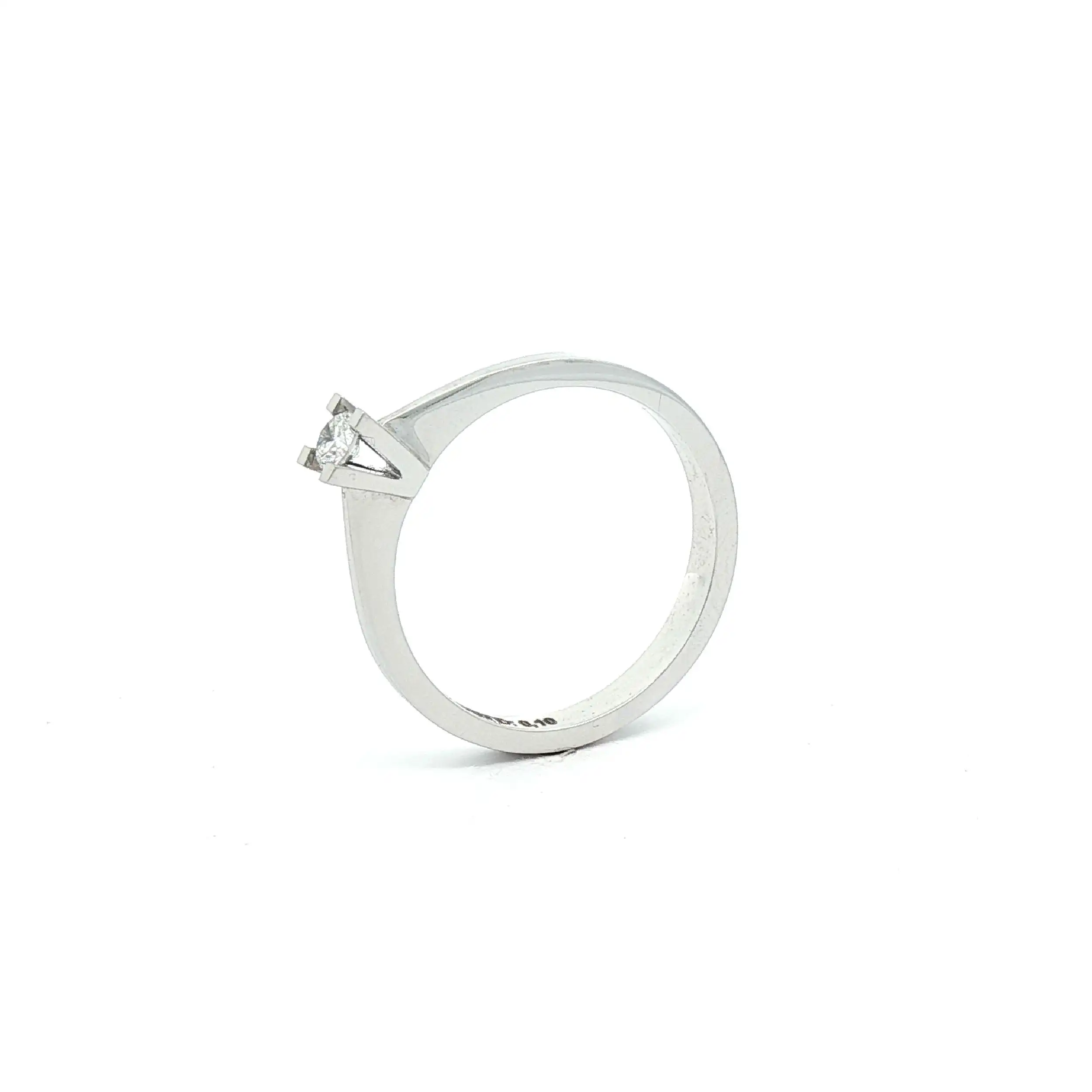 Solitärring Weißgold mit Brillant 0,10ct