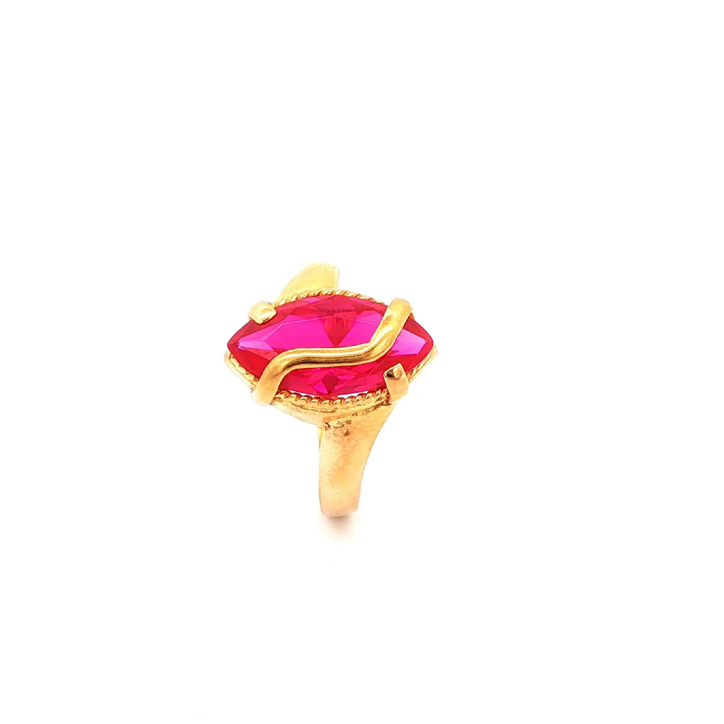 Ring Gelbgold mit rosa Farbstein