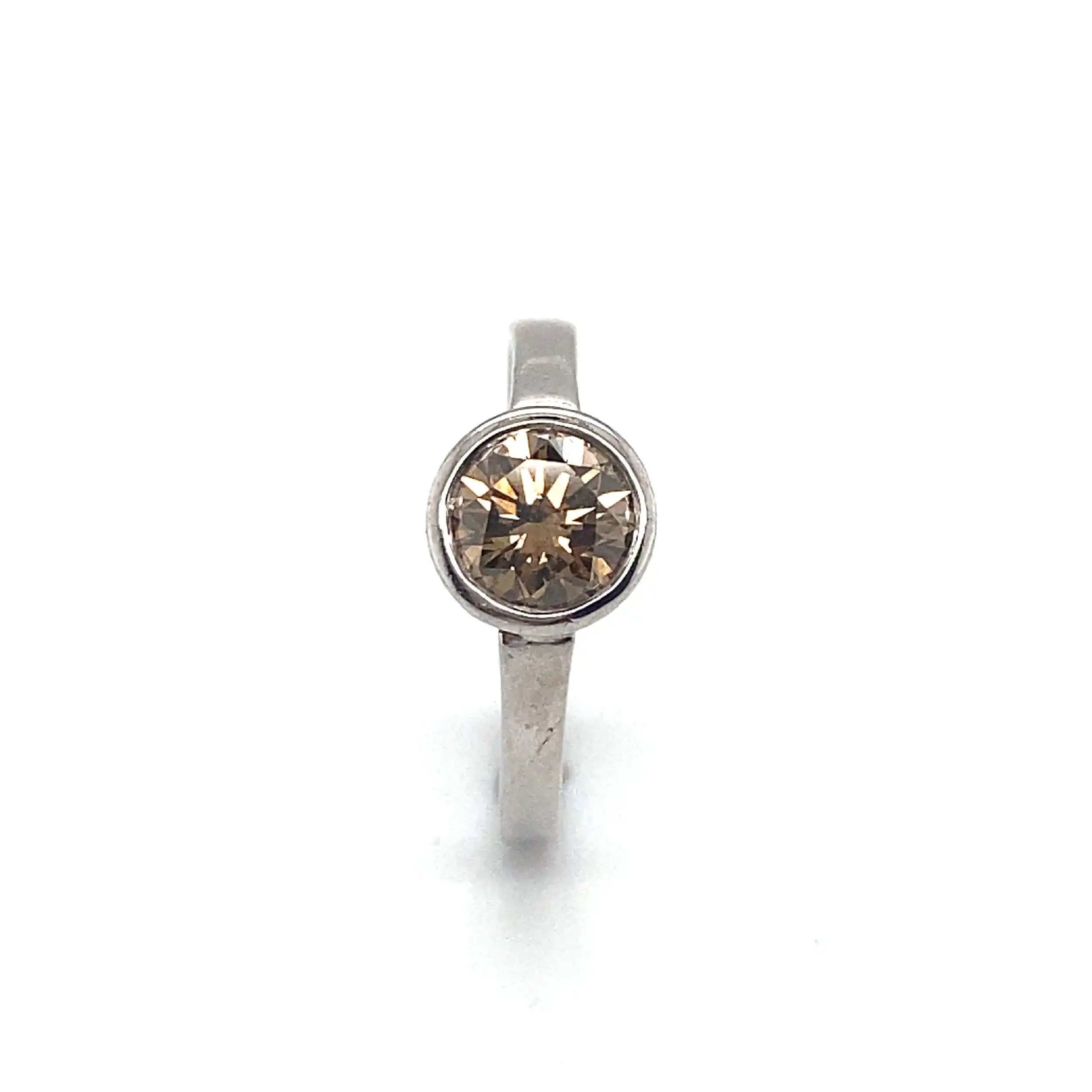 Ring Weißgold mit fancy braunem Brillant Ring Weißgold mit fancy braunem Brillant
