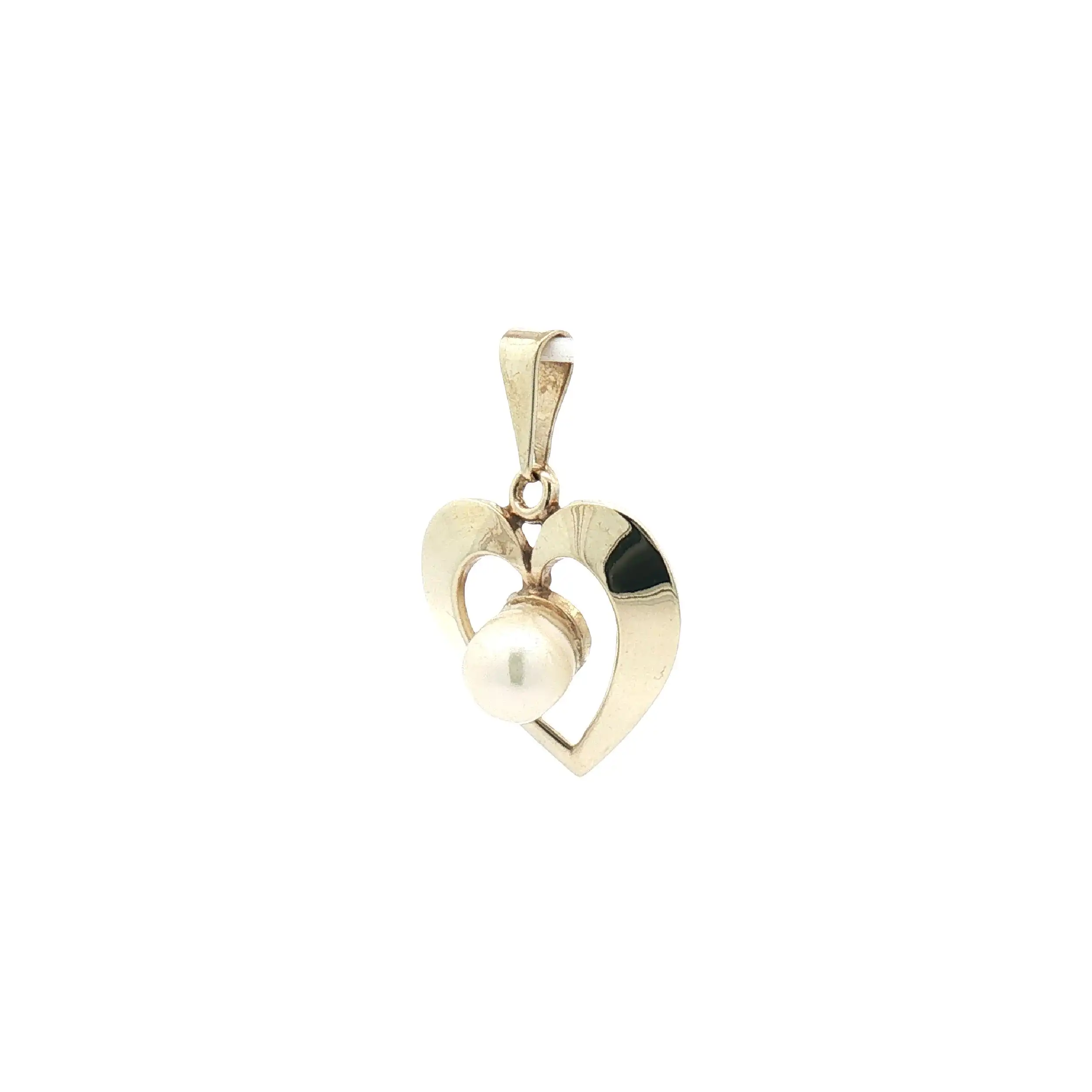 Herzanhänger Gelbgold mit Perle
