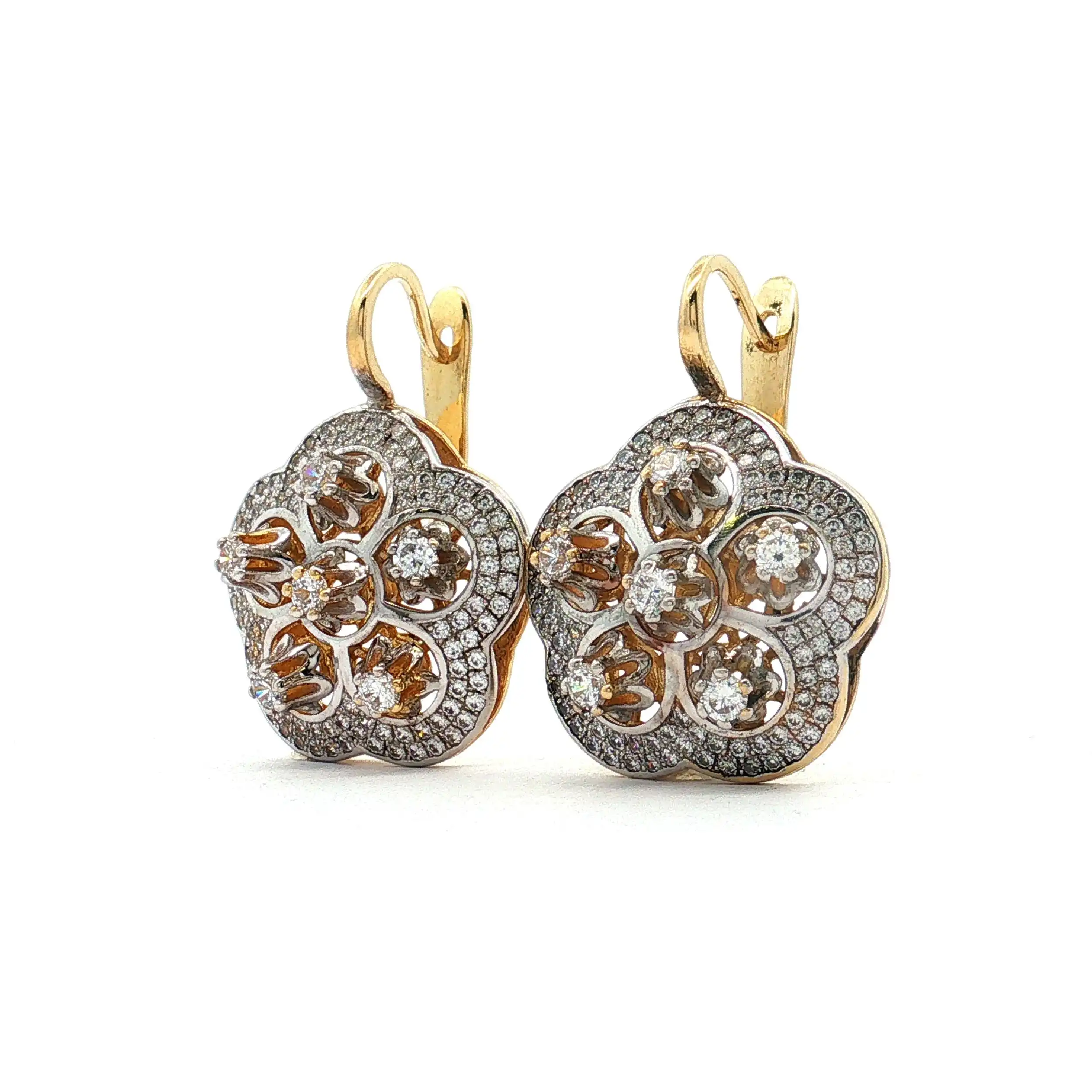 Ohrringe Bicolor mit Zirkonia Ohrringe Bicolor mit Zirkonia
