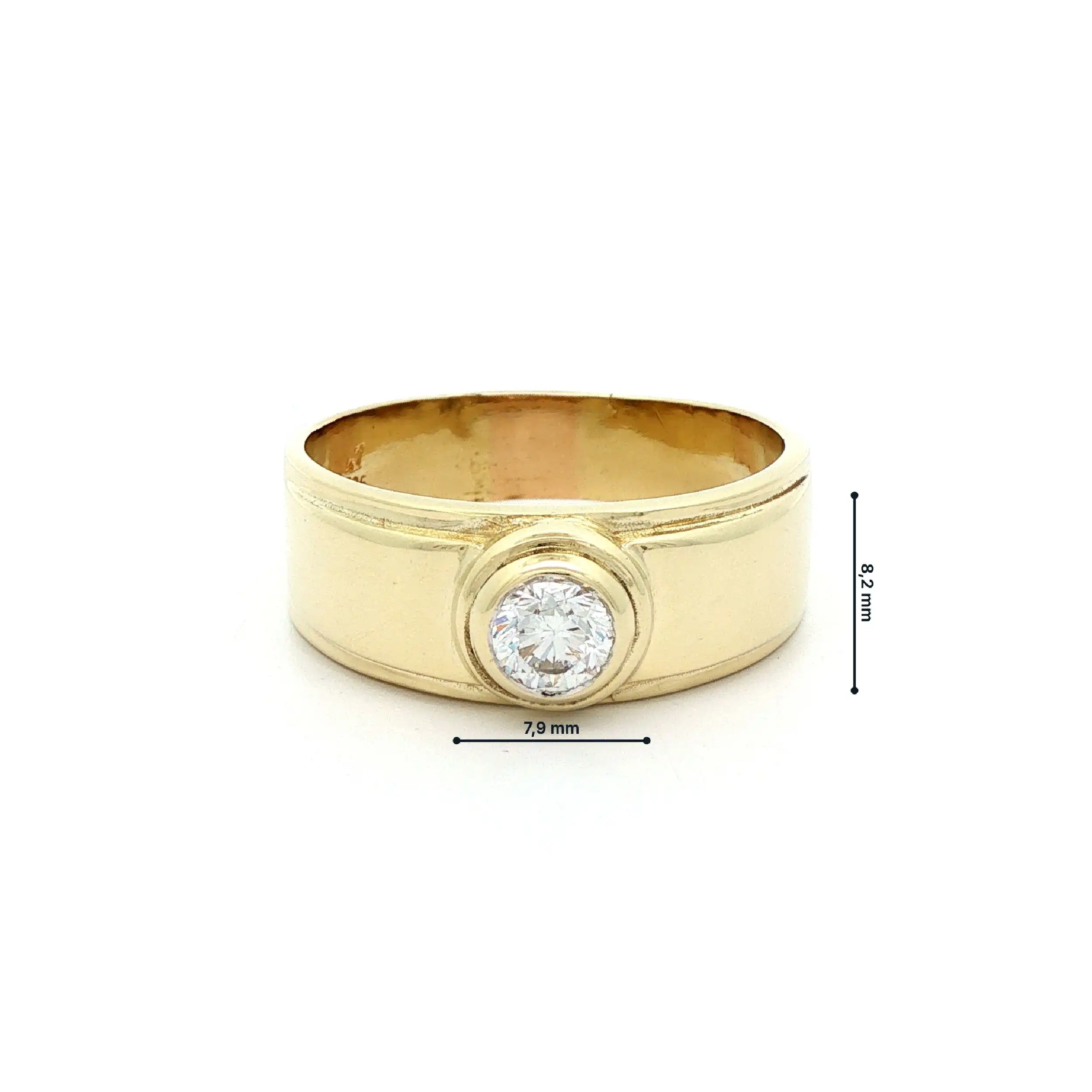 Ring Gelbgold mit Brillant, graviert mit 0,50ct