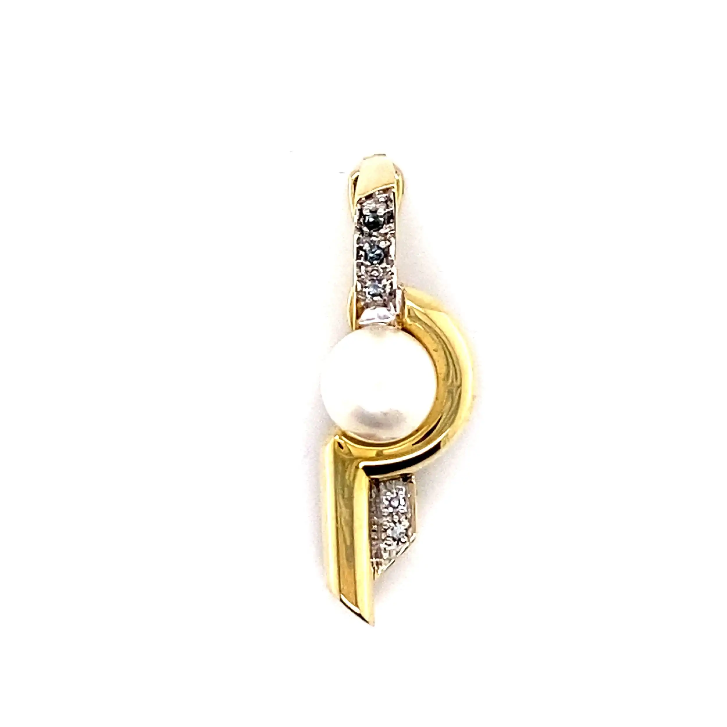 Anhänger/Clip Gelbgold mit Perle & Diamanten