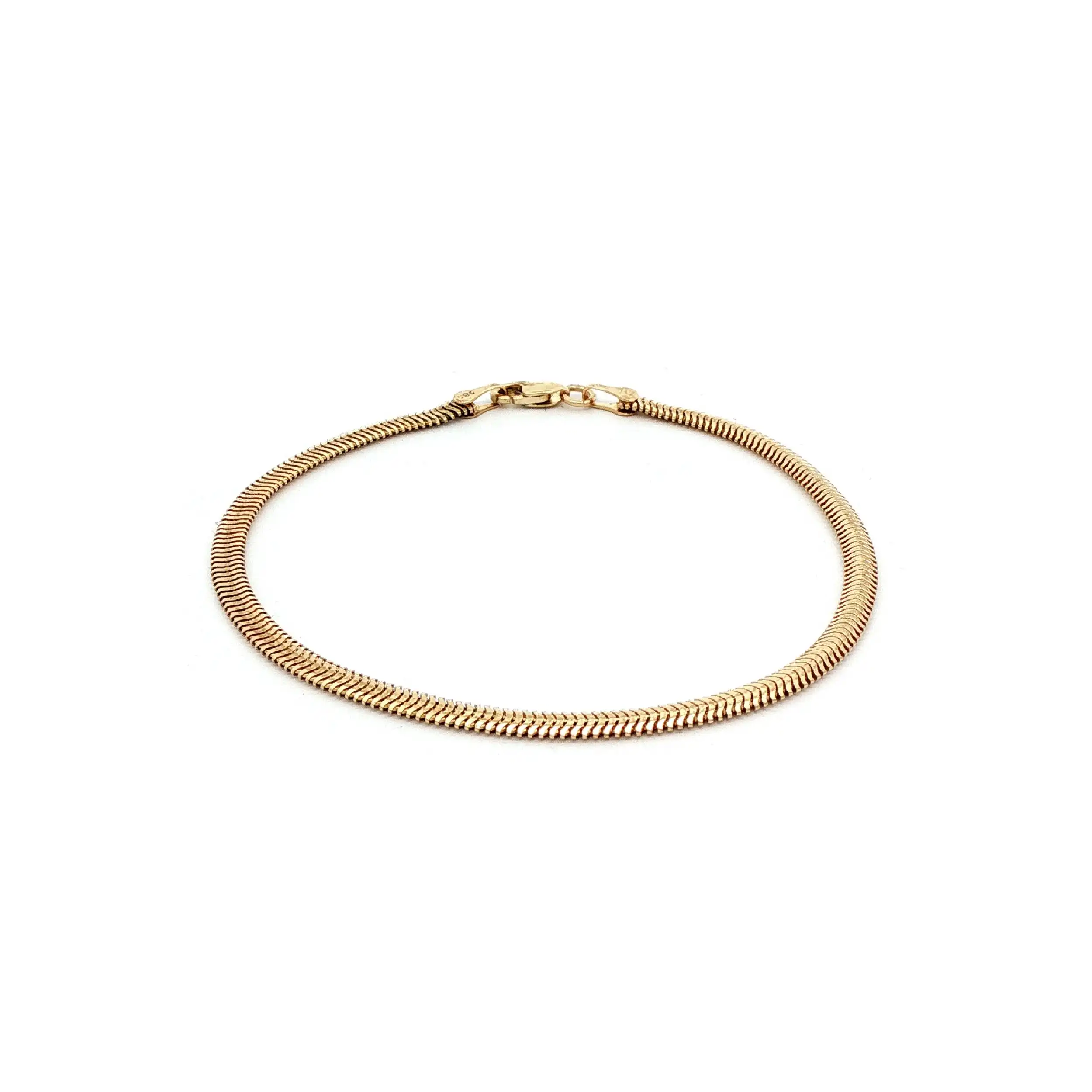 Schlangenarmband Gelbgold flach