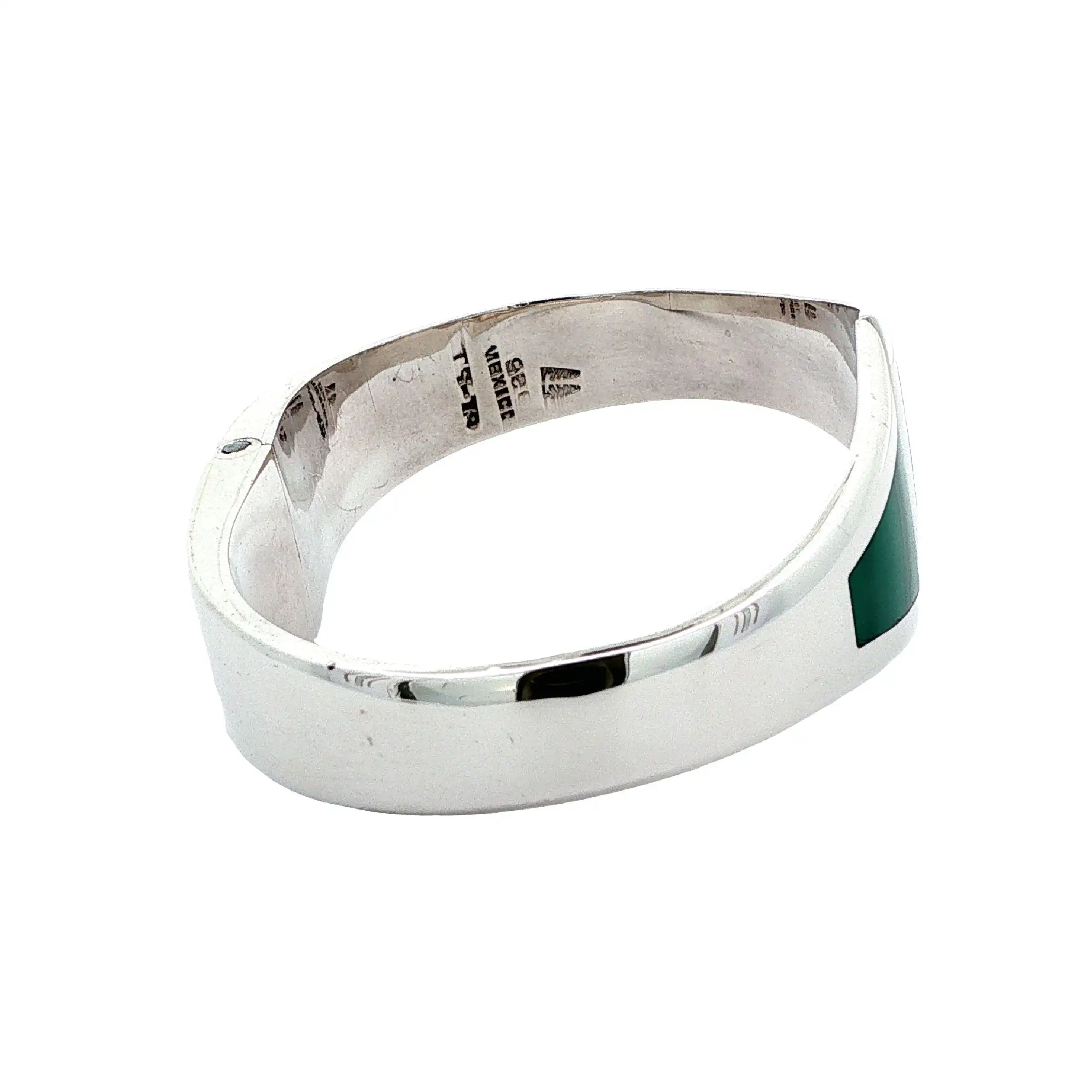 Armreif/ Spange Silber mit Malachit