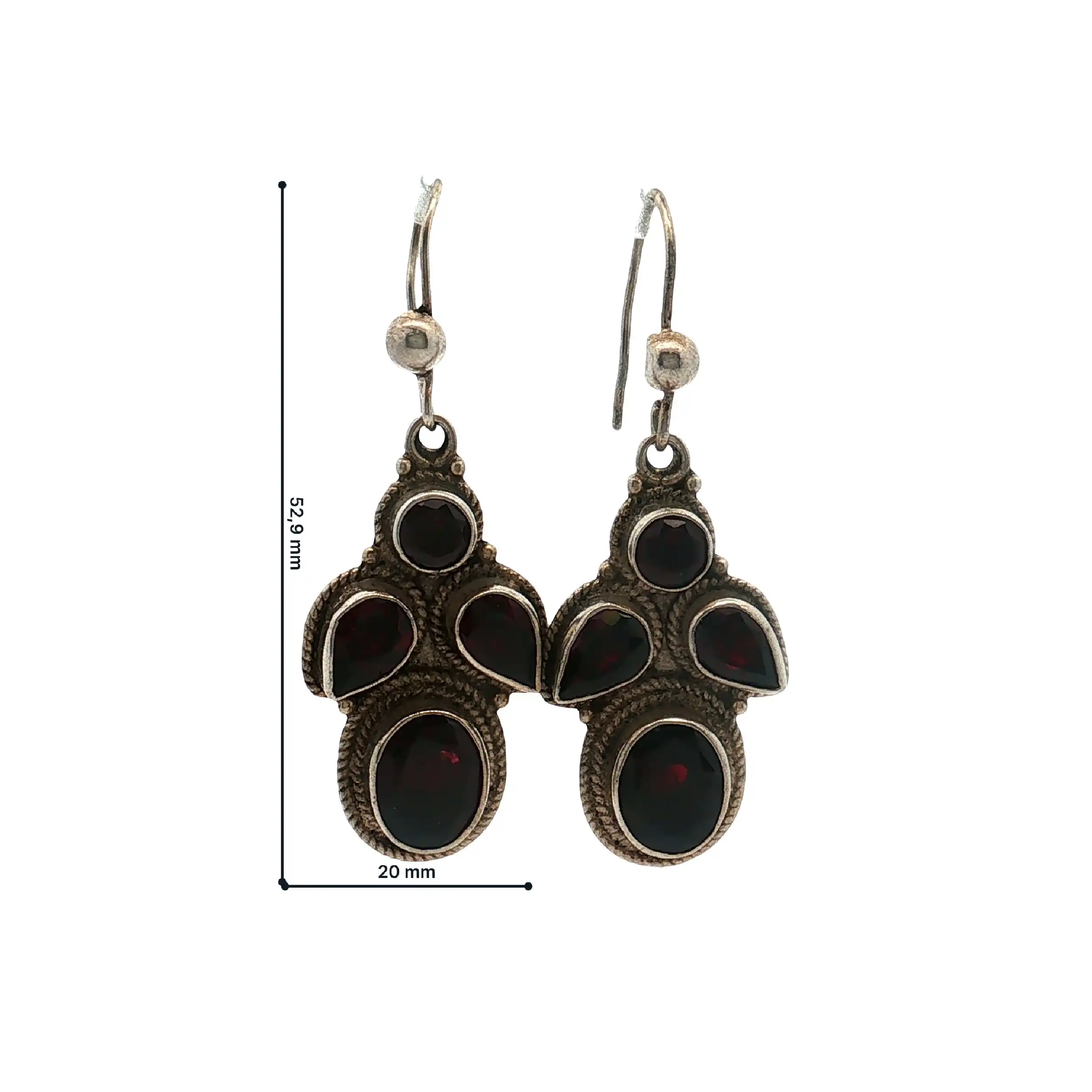 Ohrringe Silber mit Granat Ohrringe Silber mit Granat