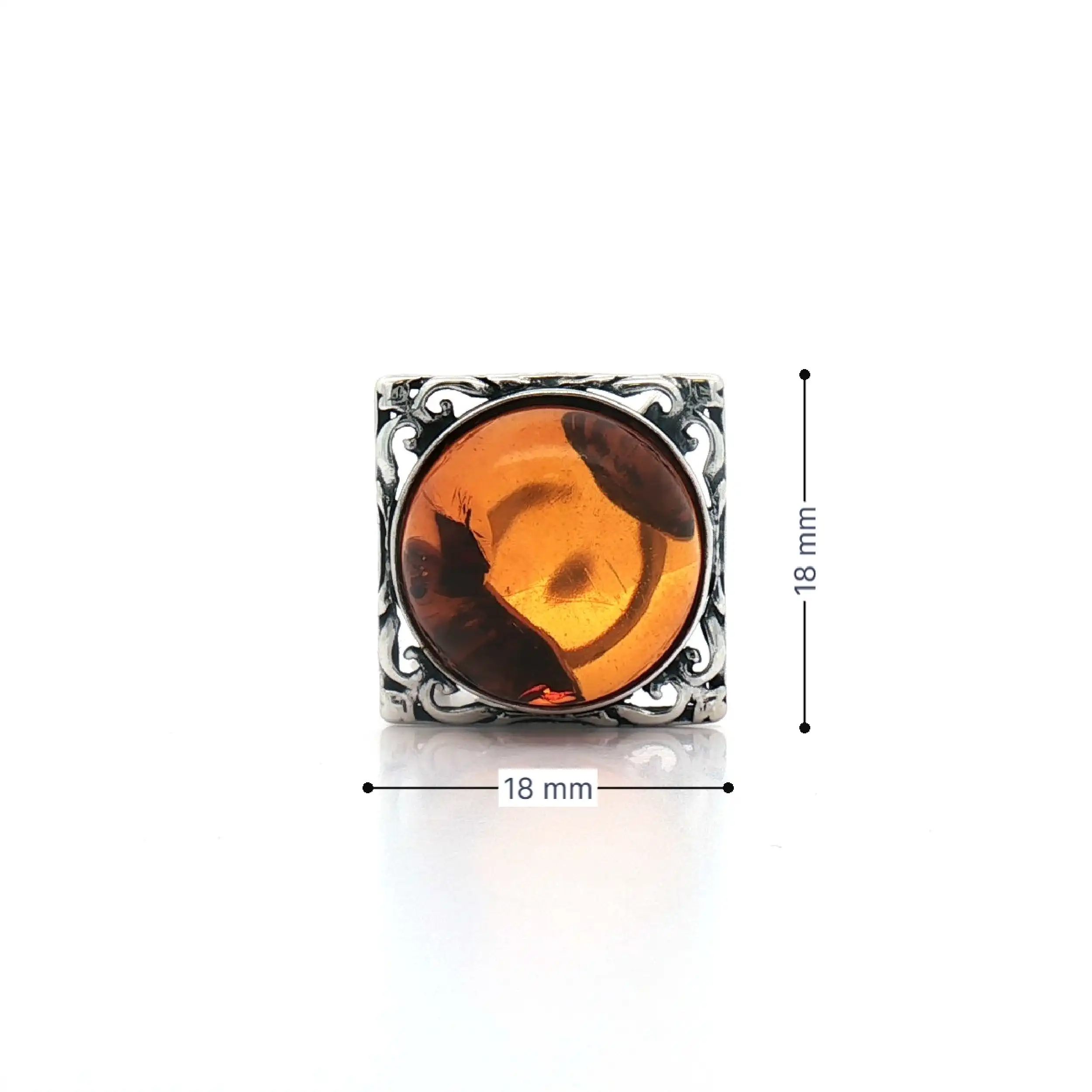 Ring Silber mit braunem Farbstein Cabochon