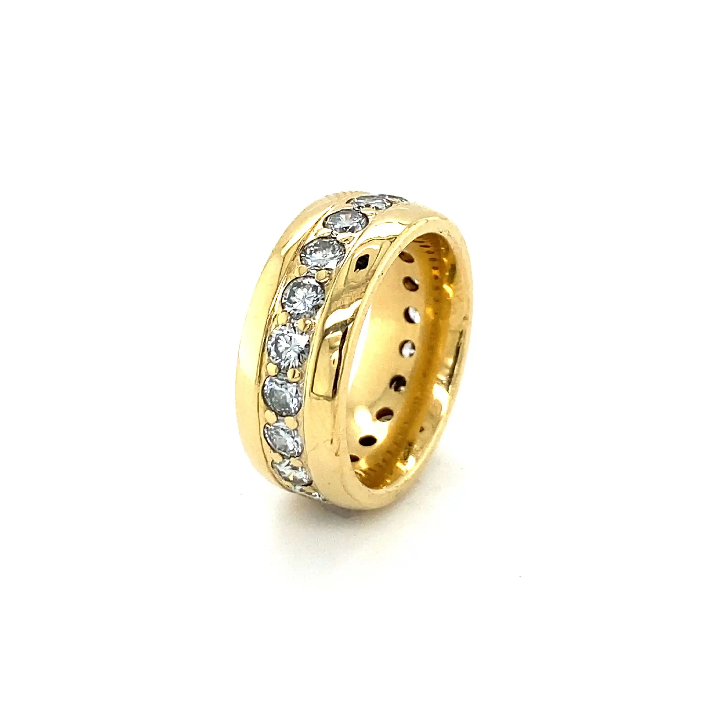 Memory Bicolor Ring mit Brillanten, graviert mit 1,70ct.