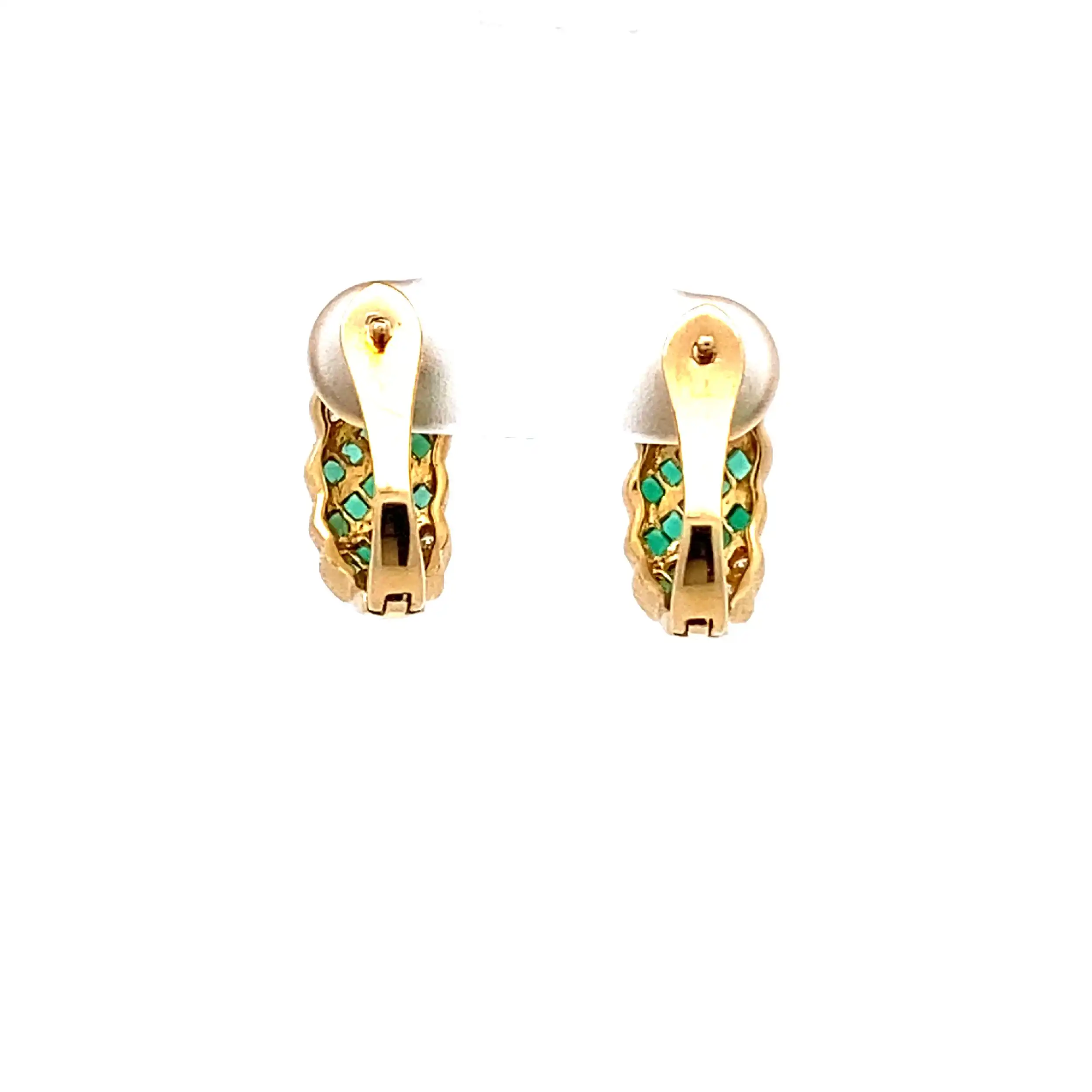 Ohrringe Gelbgold mit Zirkonia und grünen Farbsteinen