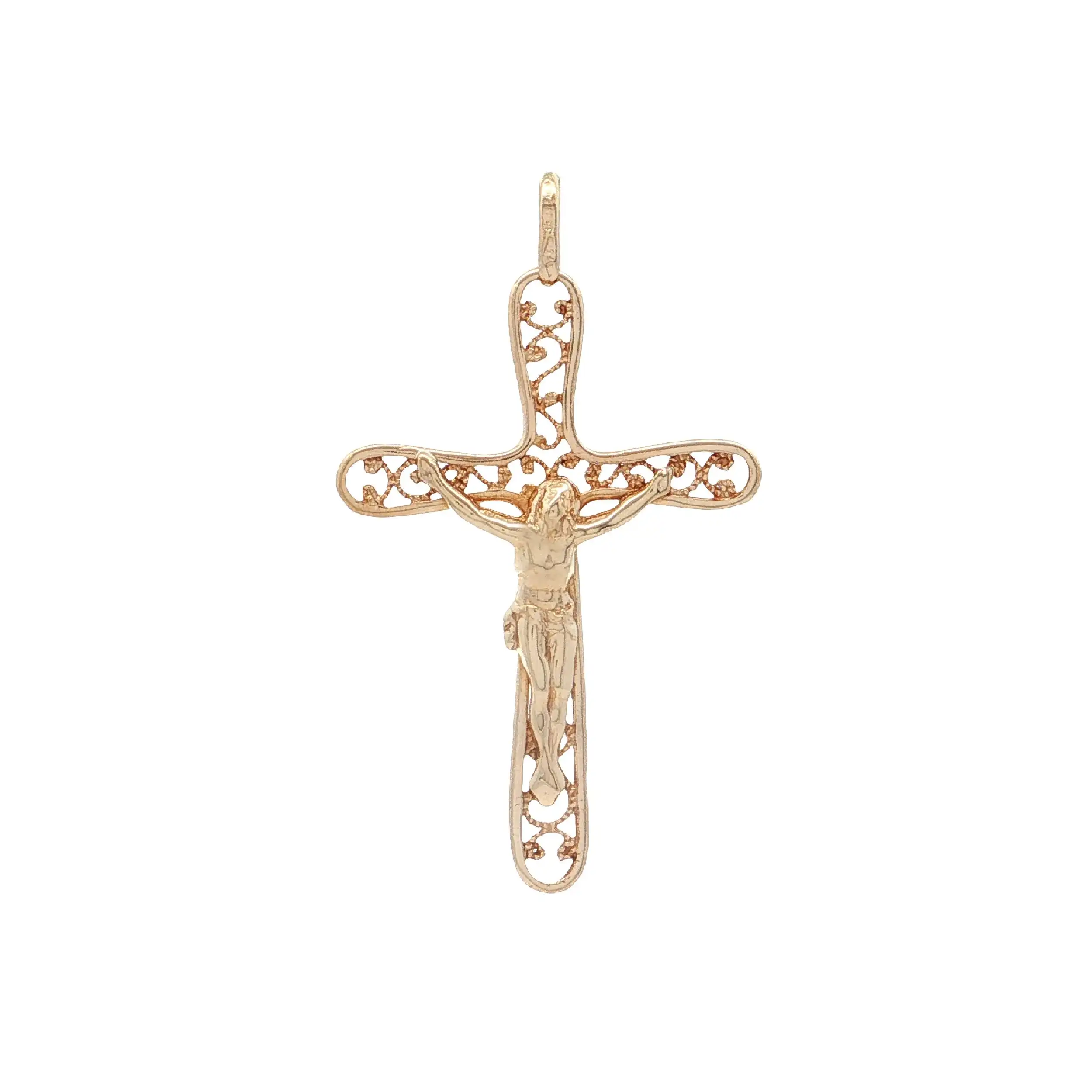 Kreuzanhänger mit Jesus Gelbgold Kreuzanhänger mit Jesus Gelbgold