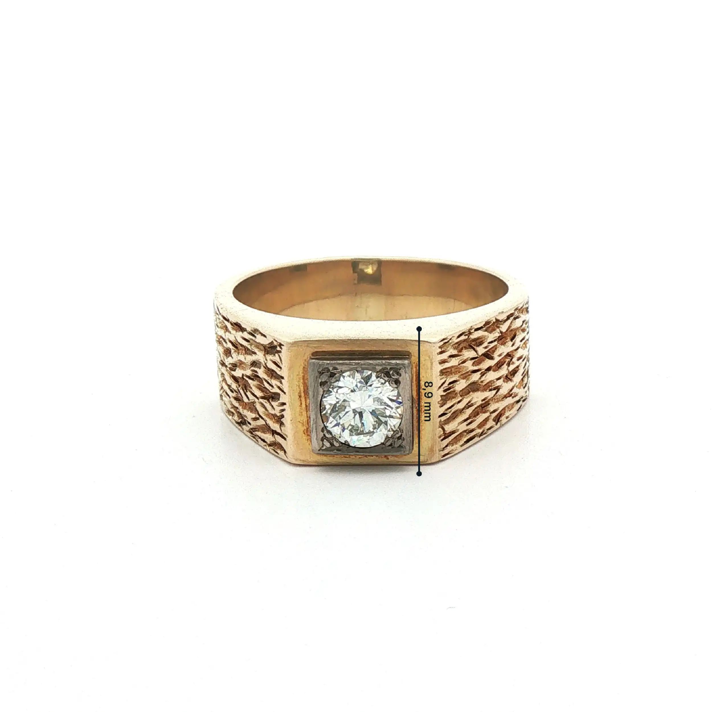 Herrenring Gelbgold mit Brillant