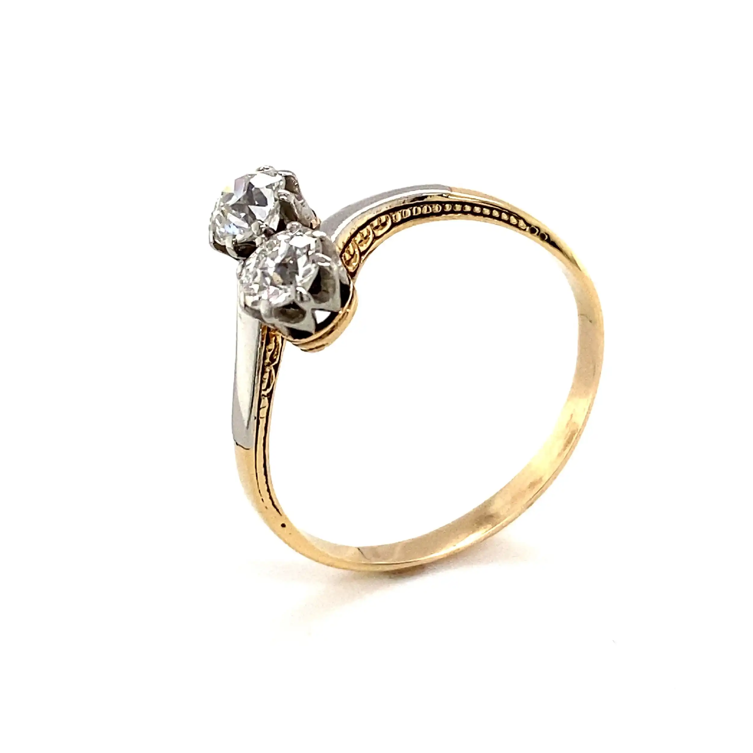 Ring Bicolor mit Altschliff-Brillanten Ring Bicolor mit Altschliff-Brillanten