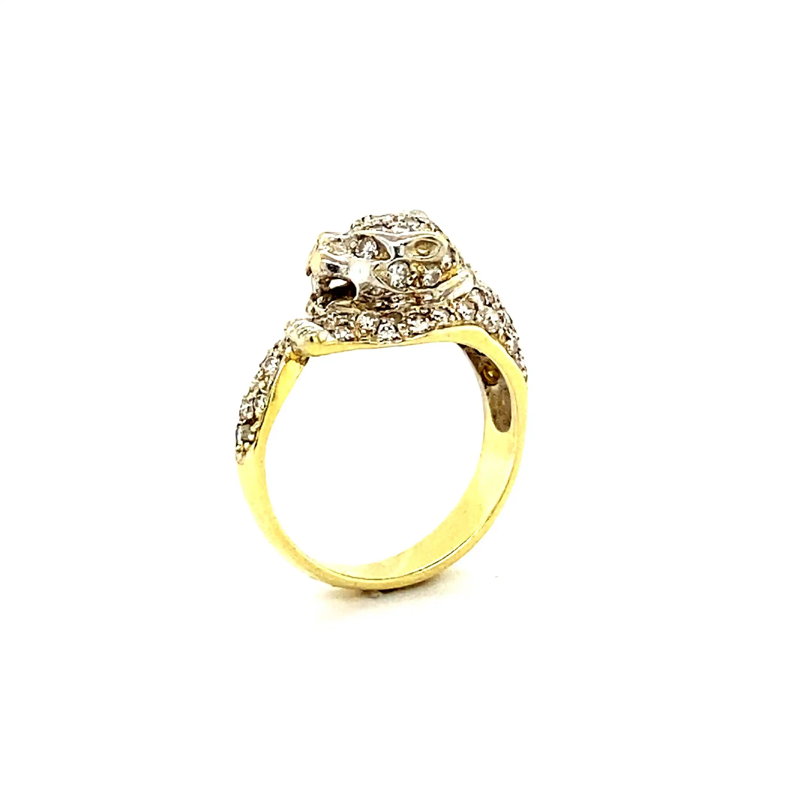 Ring Bicolor mit Brillanten Panther Ring Bicolor mit Brillanten Panther