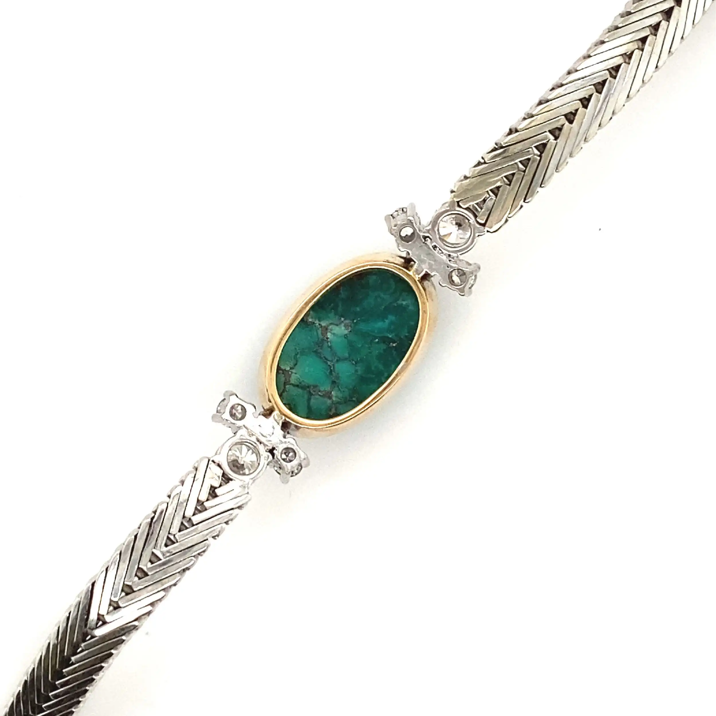 Armband Bicolor mit Türkis & Brillanten Armband Bicolor mit Türkis & Brillanten
