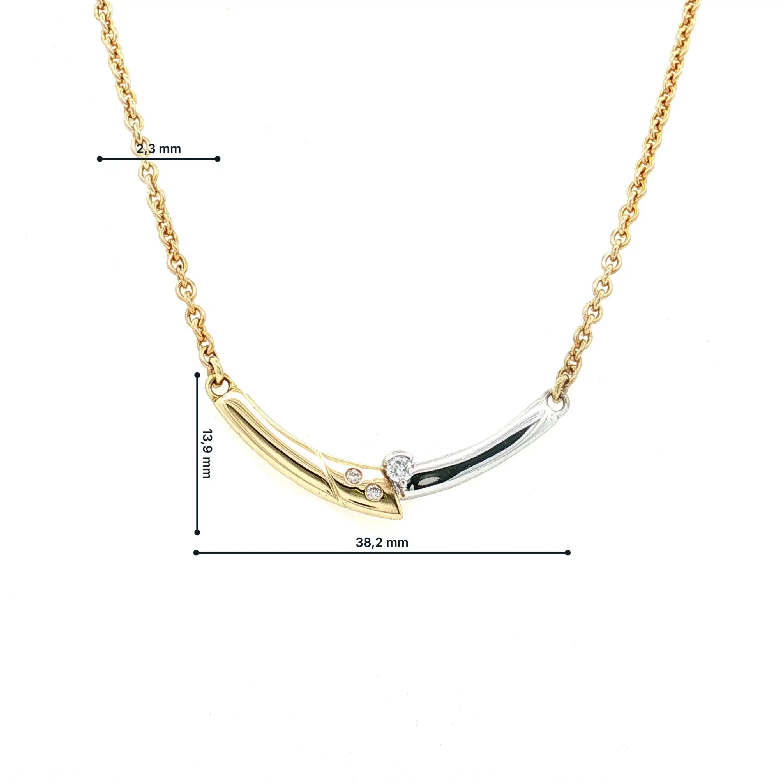 Collier Bicolor mit Brillanten