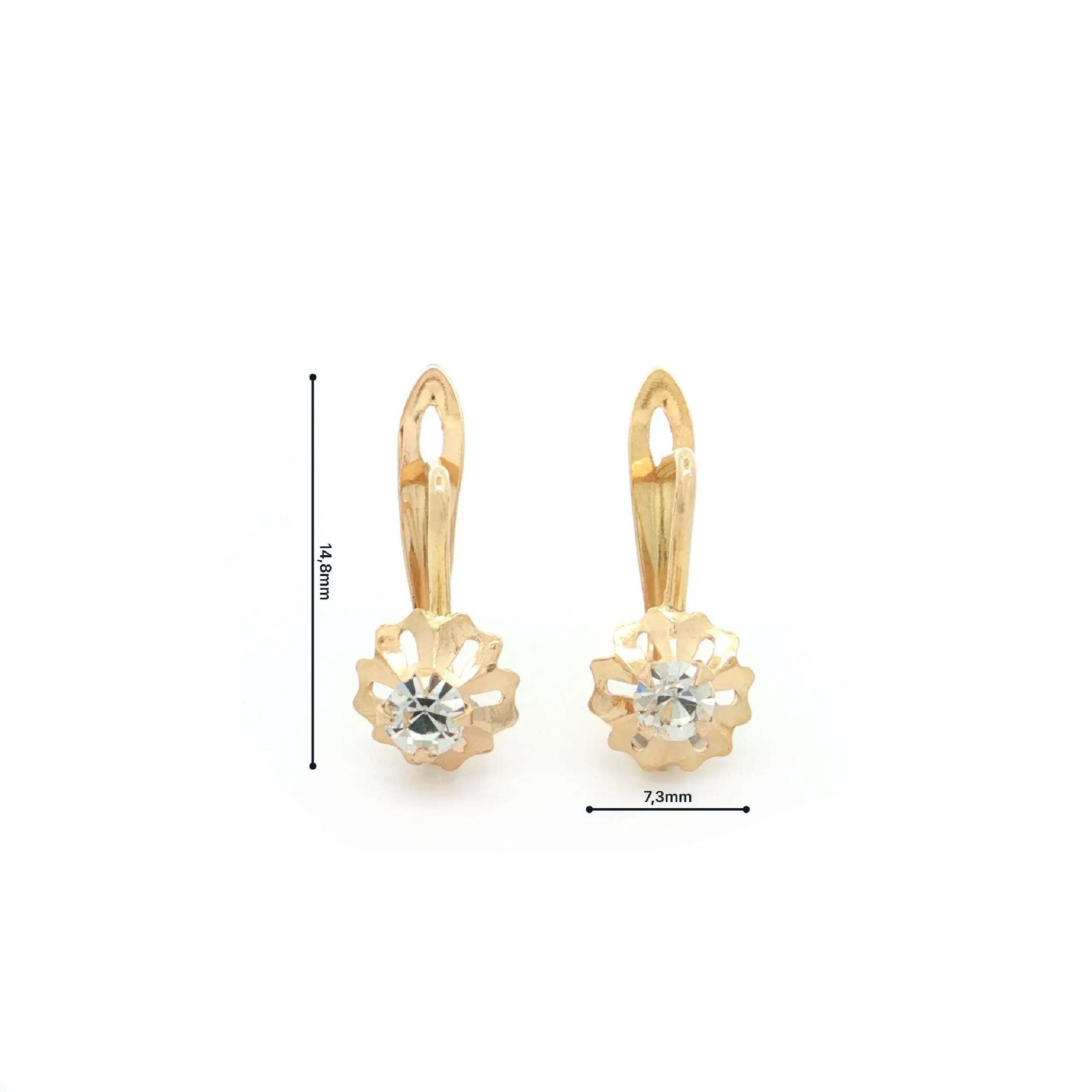 Ohrhänger Gelbgold mit Zirkonia