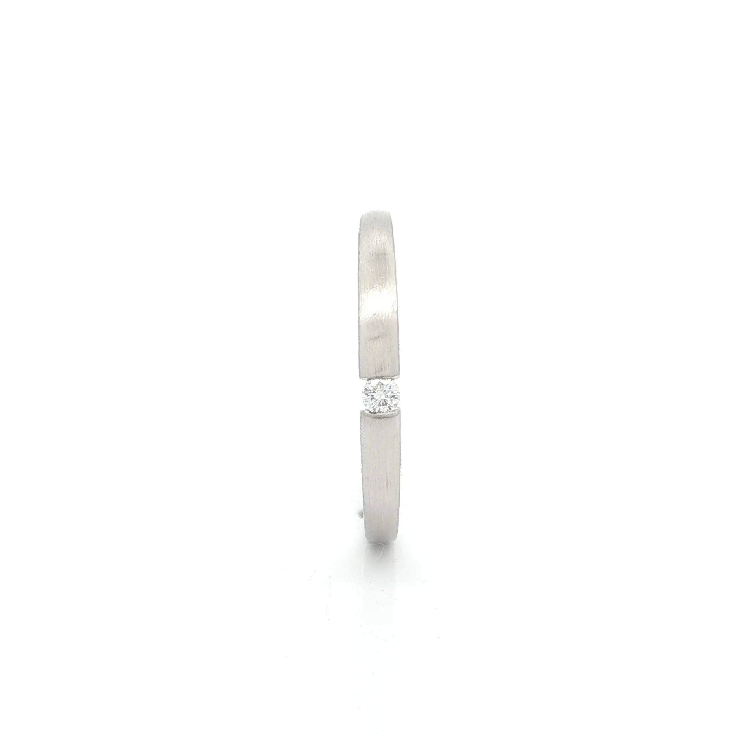 Ring Weißgold mattiert mit Brillant Ring Weißgold mattiert mit Brillant