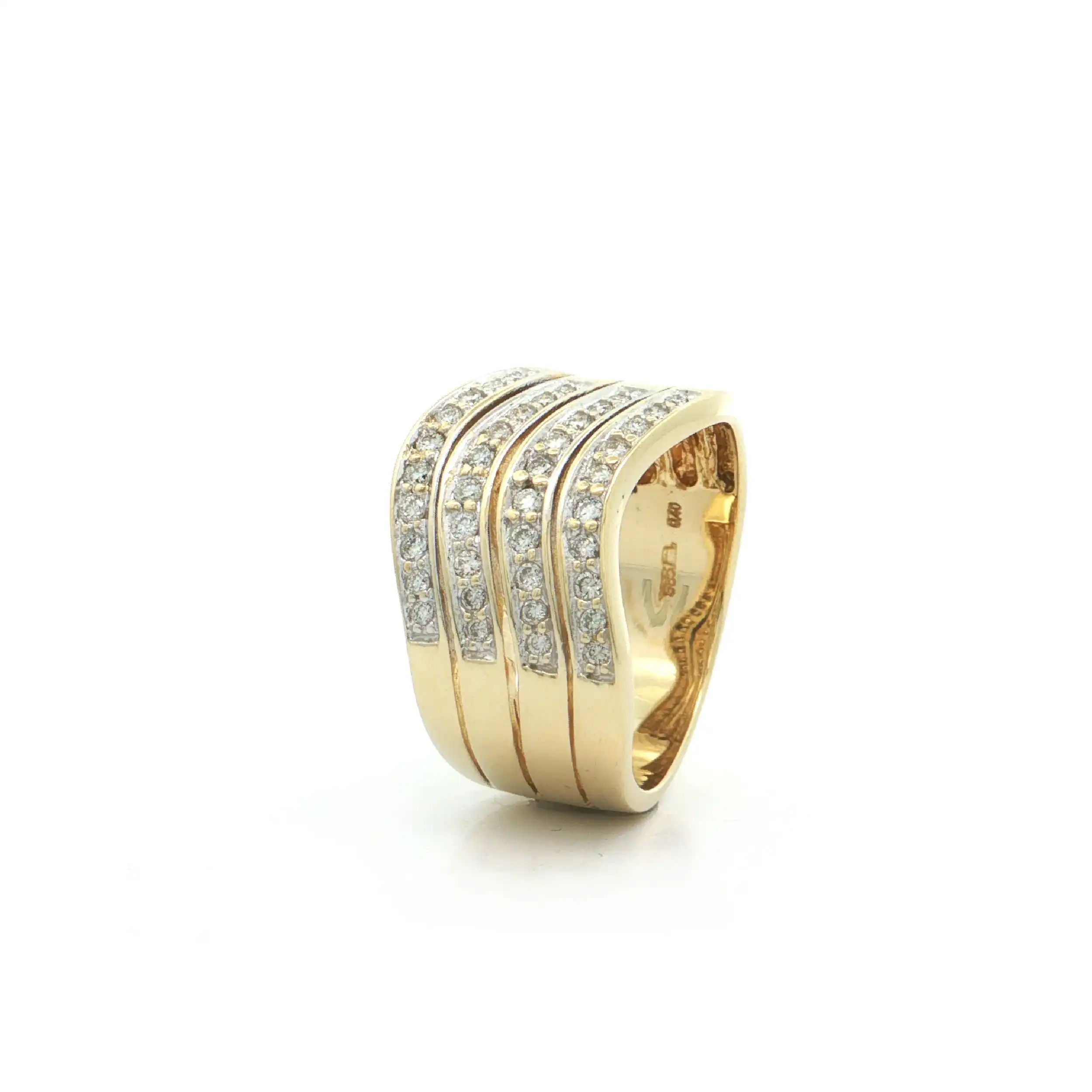 Ring Bicolor mit Brillanten, graviert mit 0,40ct