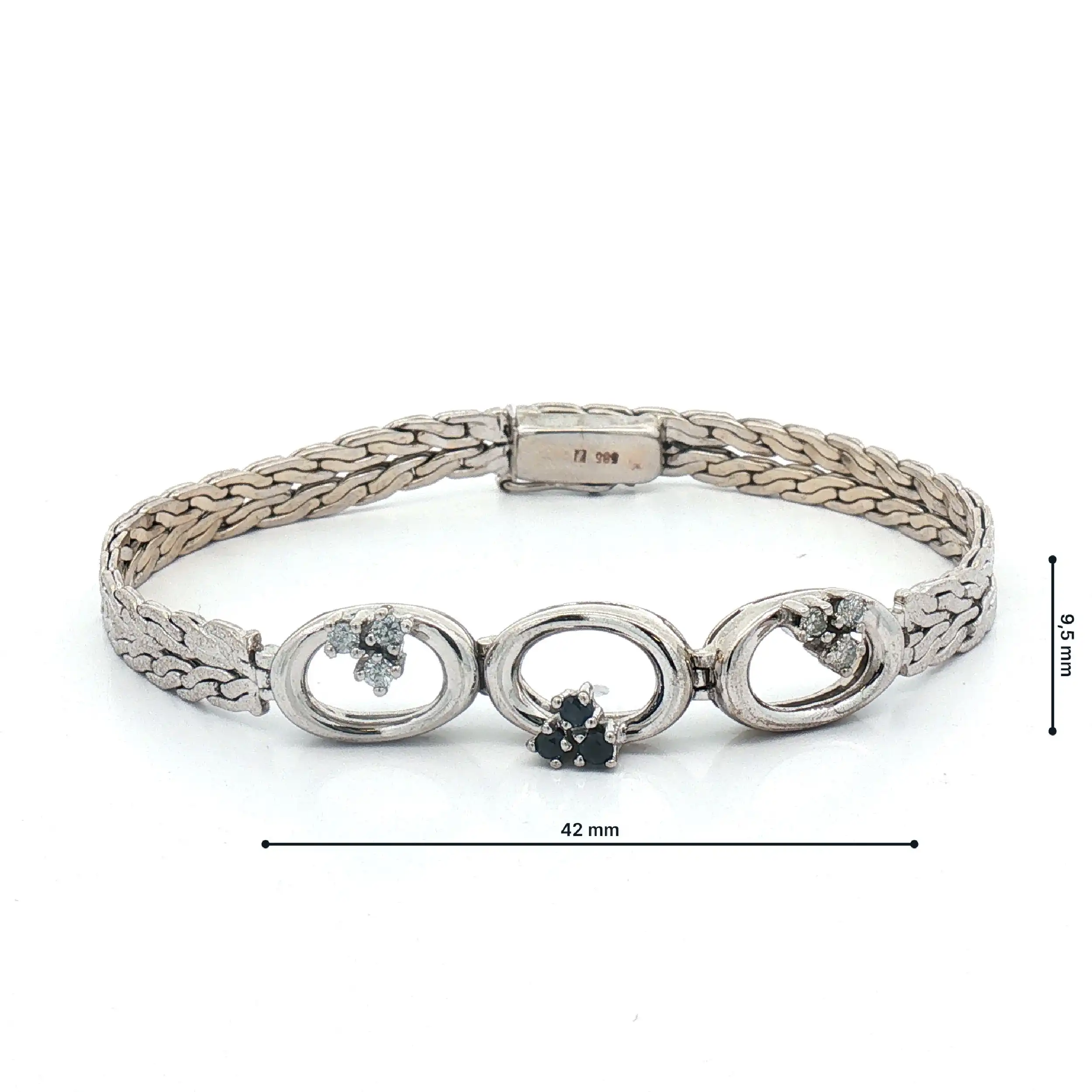 Armband Weißgold mit Saphir und Brillanten