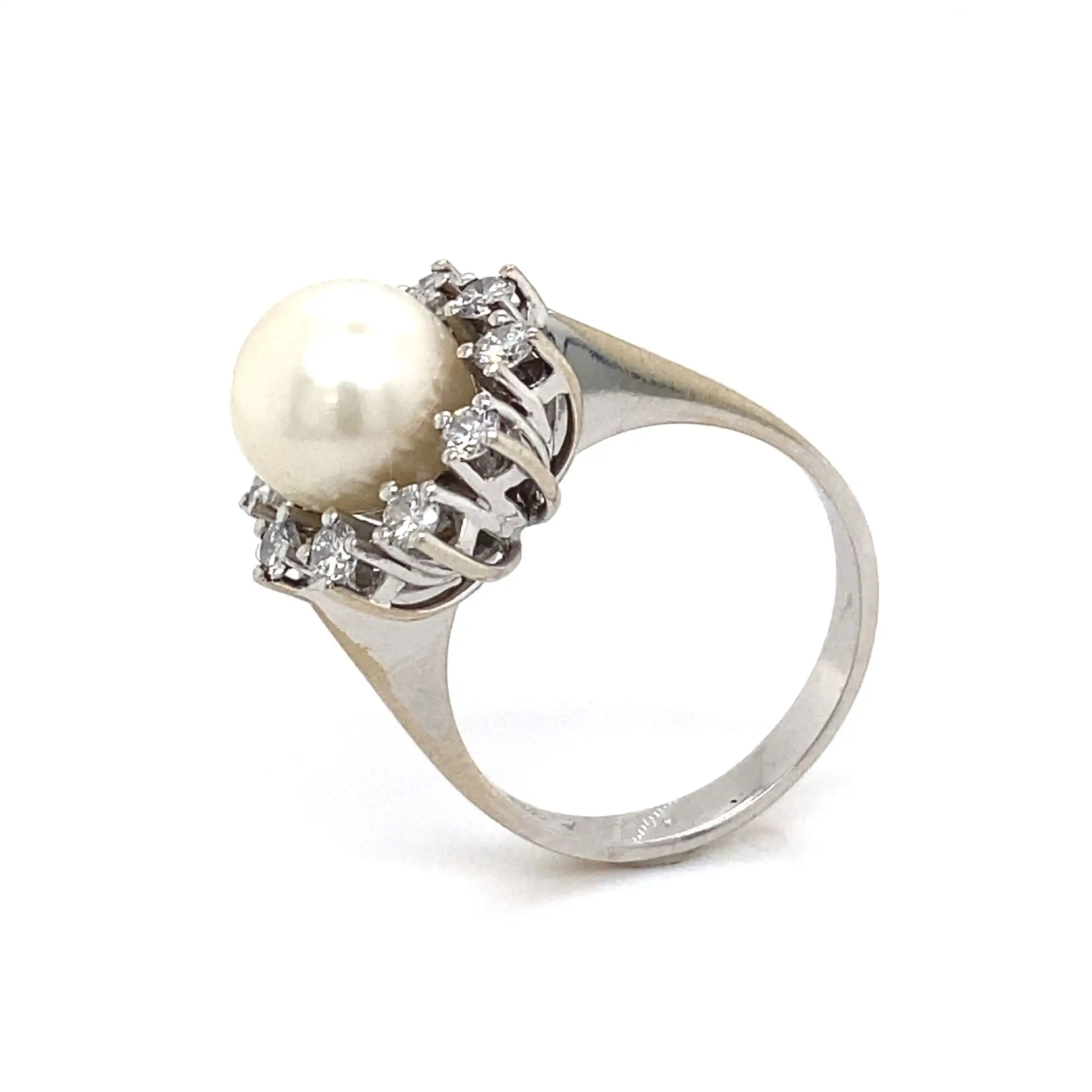 Ring Weißgold mit Perle & Brillanten Ring Weißgold mit Perle & Brillanten