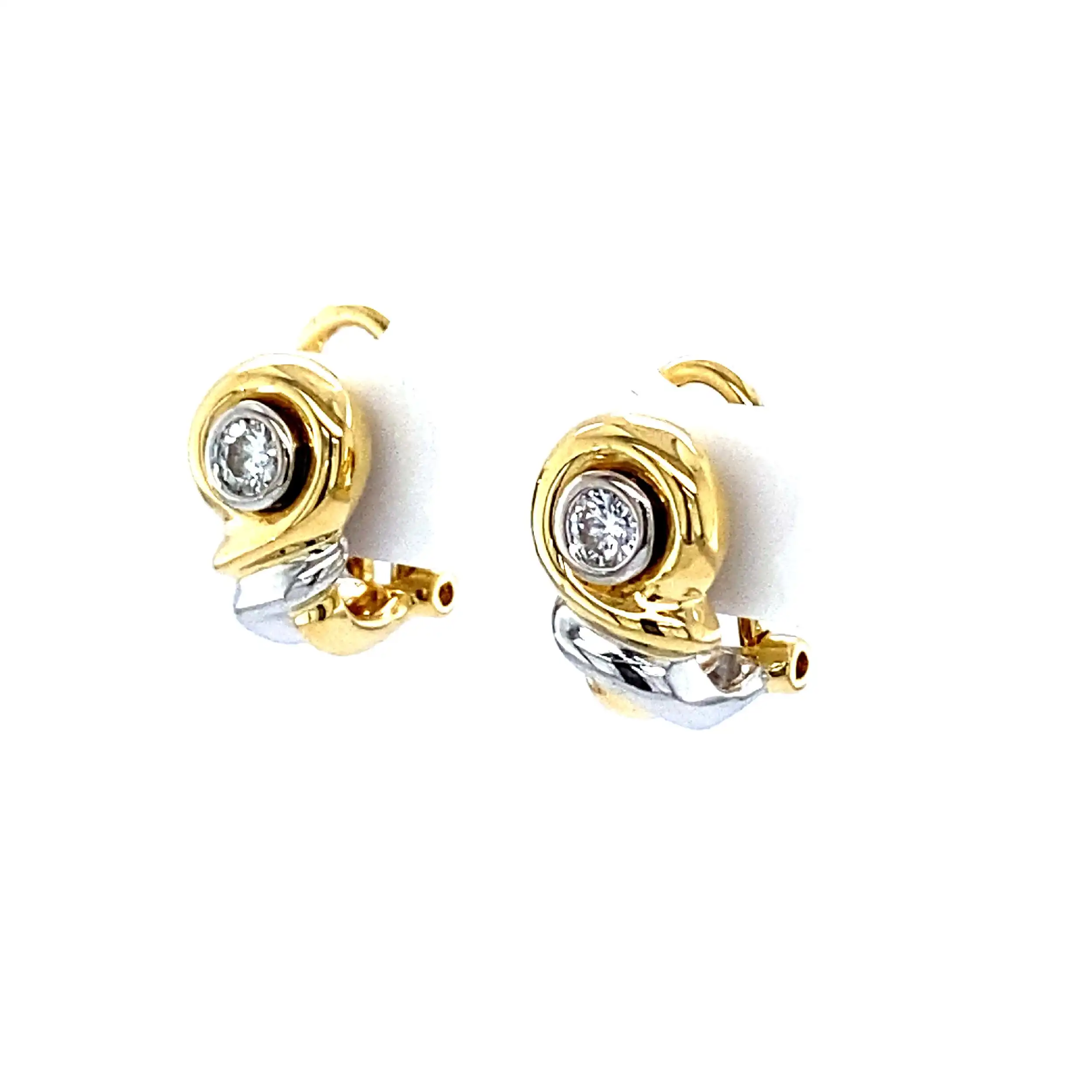 Ohrstecker / Clips Bicolor mit Brillanten Ohrstecker / Clips Bicolor mit Brillanten