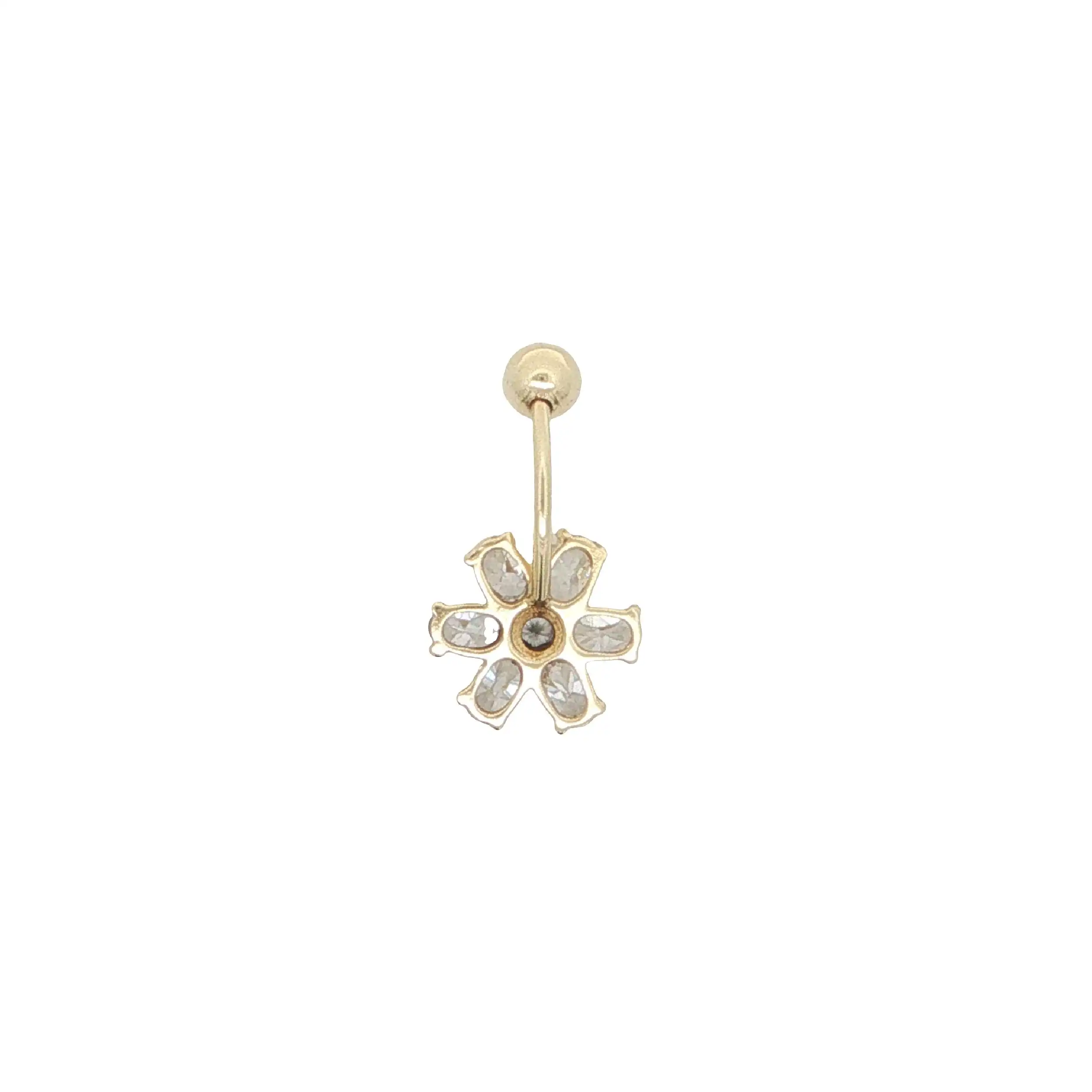 Bauchnabelpiercing Gelbgold mit Zirkonia