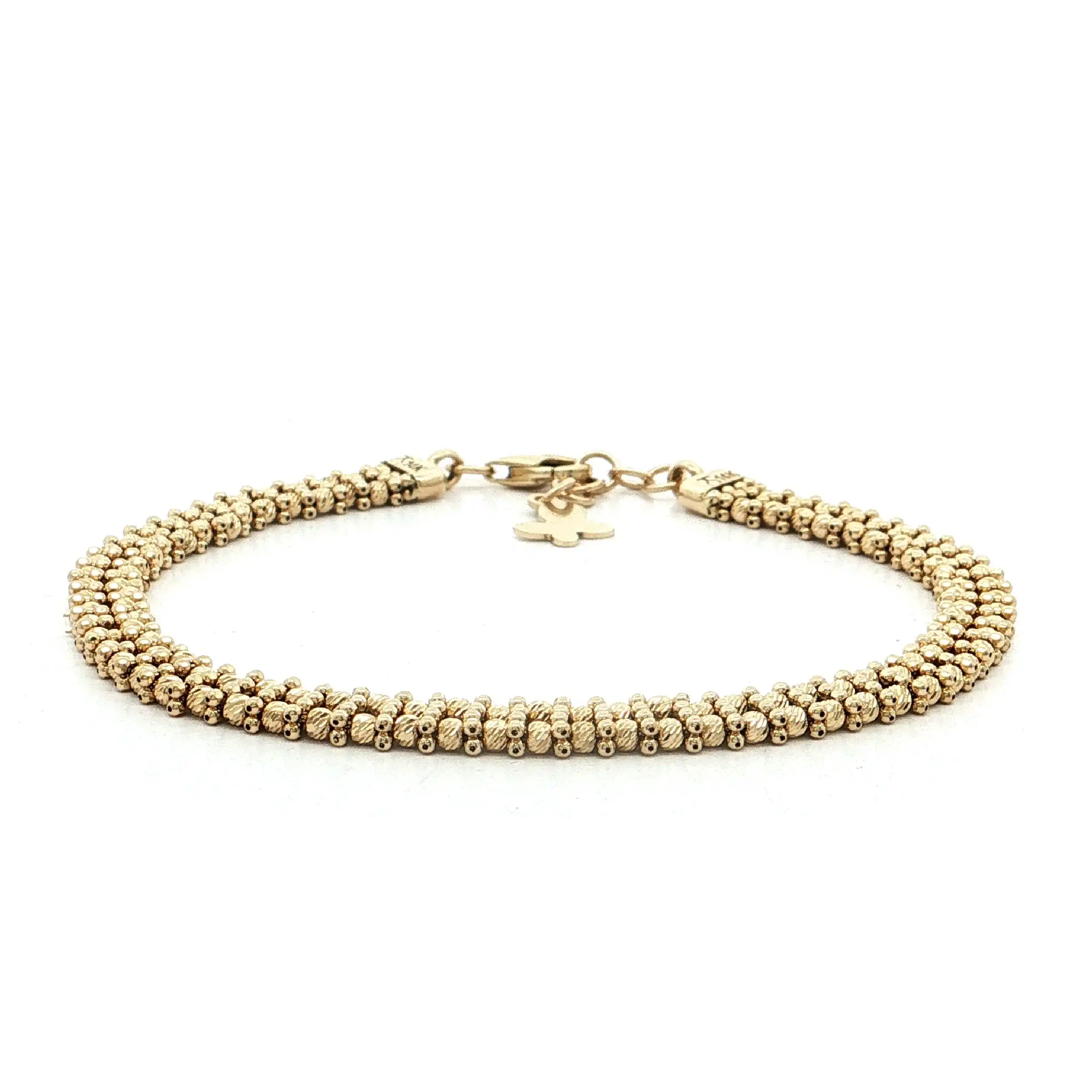 Armband Gelbgold mit Kügelchen diamantiert