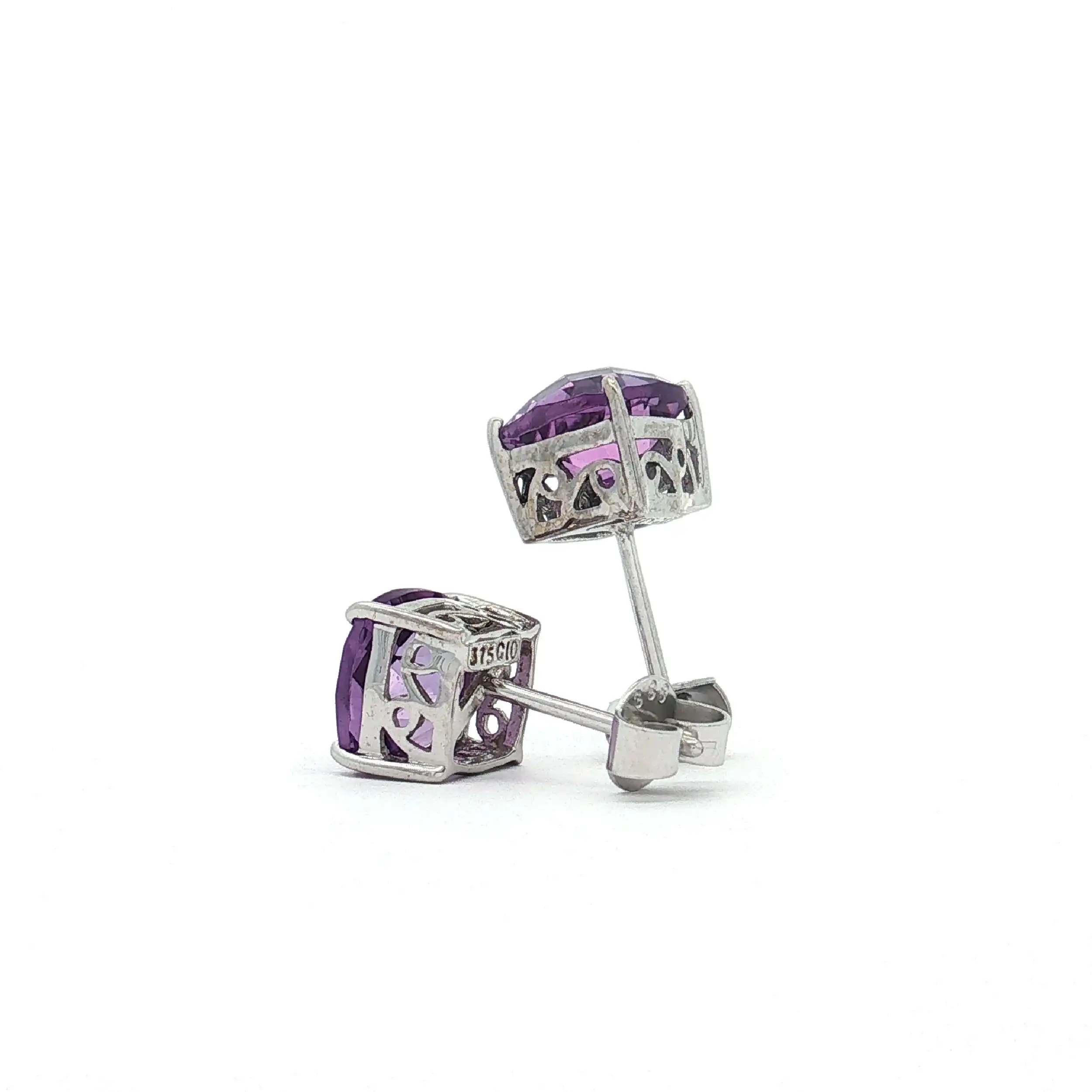 Ohrringe Weißgold mit Amethyst Ohrringe Weißgold mit Amethyst