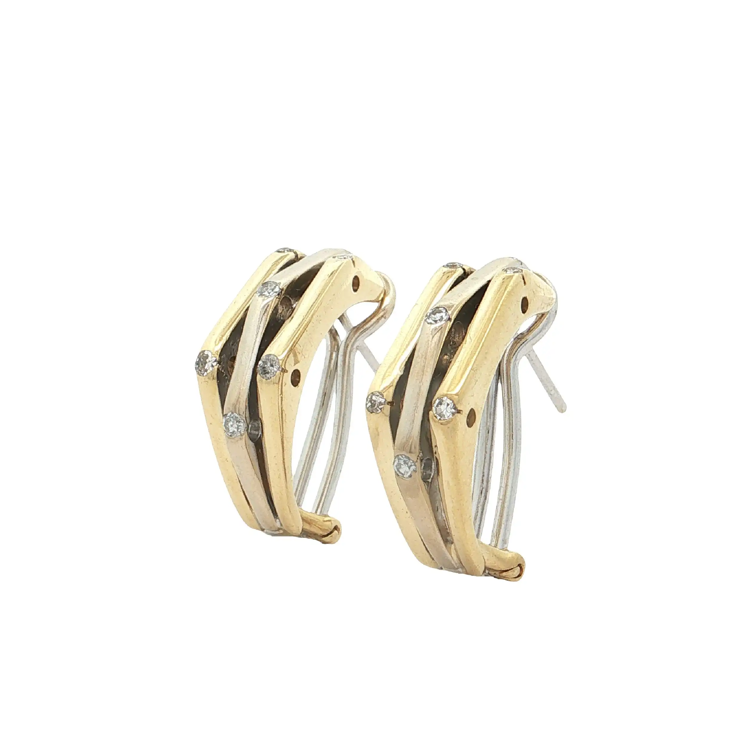 Ohrringe Bicolor mit Diamanten Ohrringe Bicolor mit Diamanten