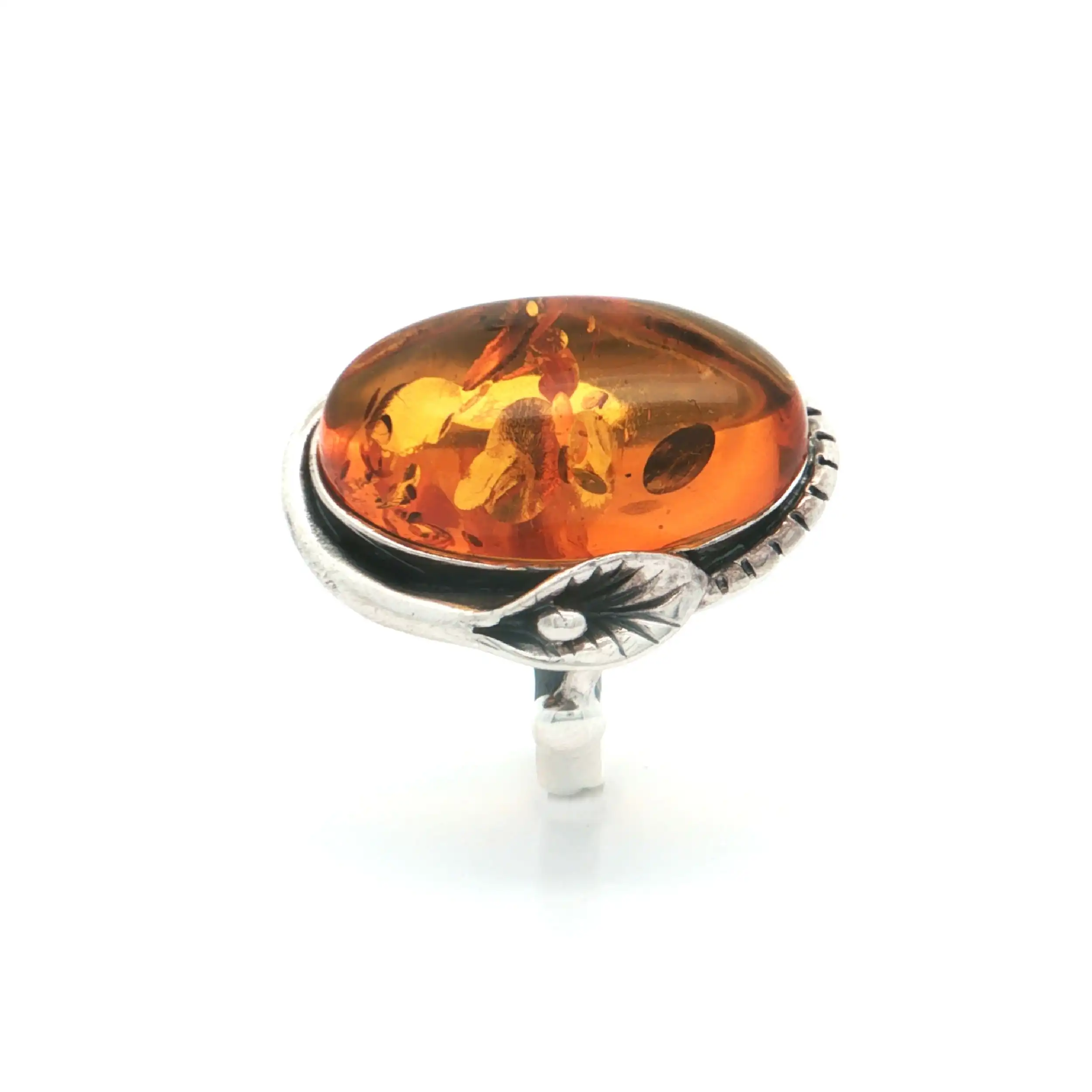 Ring Silber mit Bernstein