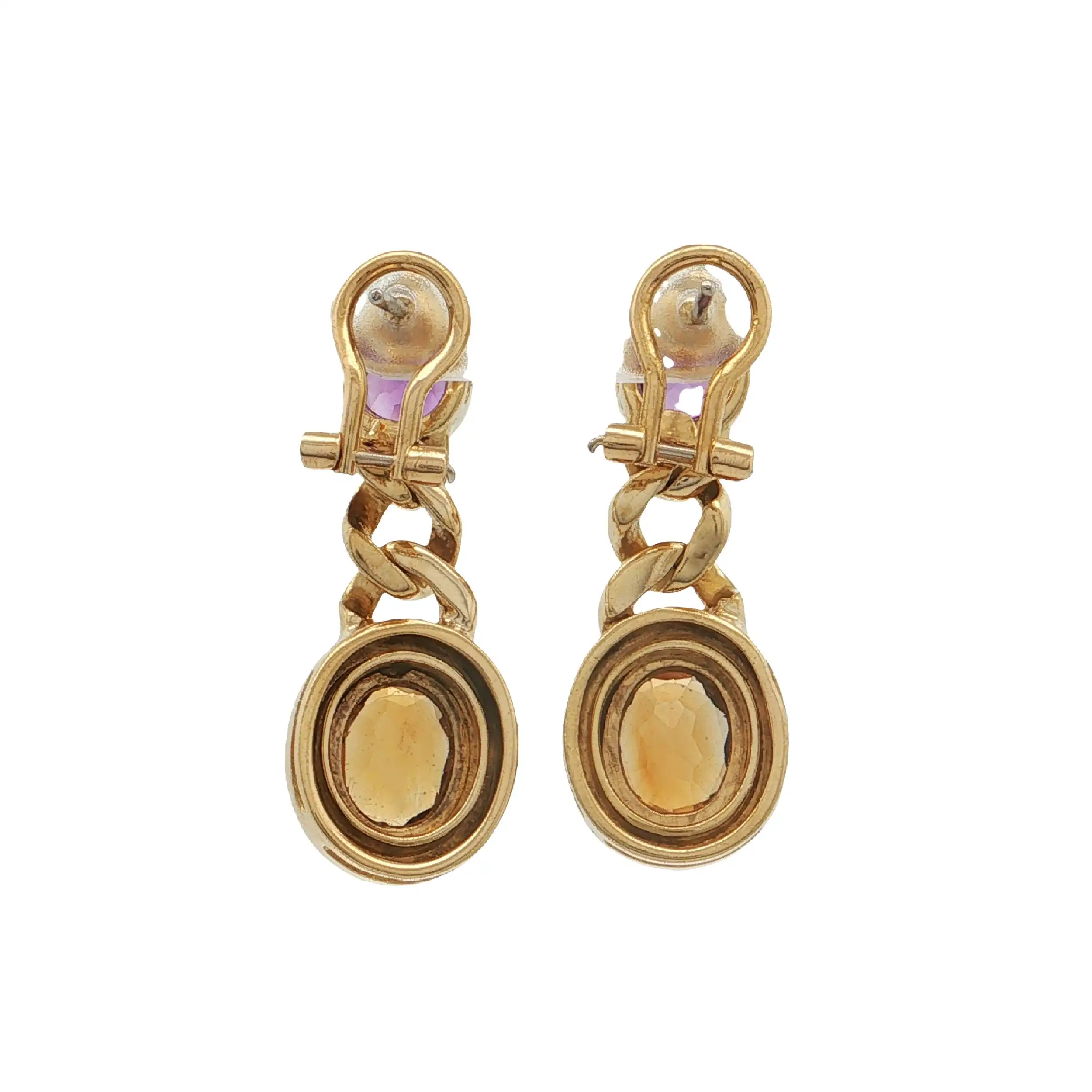 Ohrhänger Gelbgold mit Citrin und Amethyst Ohrhänger Gelbgold mit Citrin und Amethyst