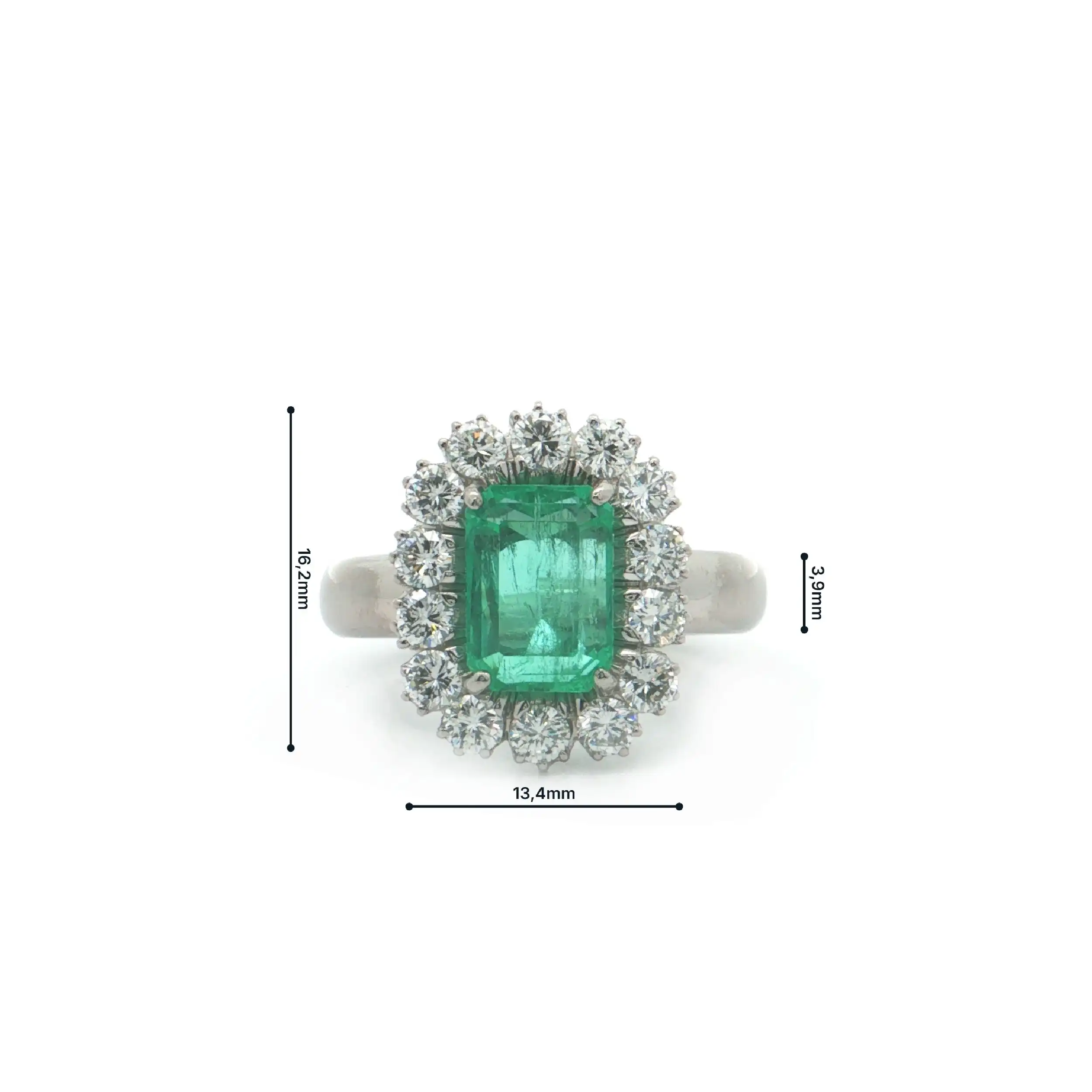 Ring Weißgold mit Brillanten und Smaragd Ring Weißgold mit Brillanten und Smaragd