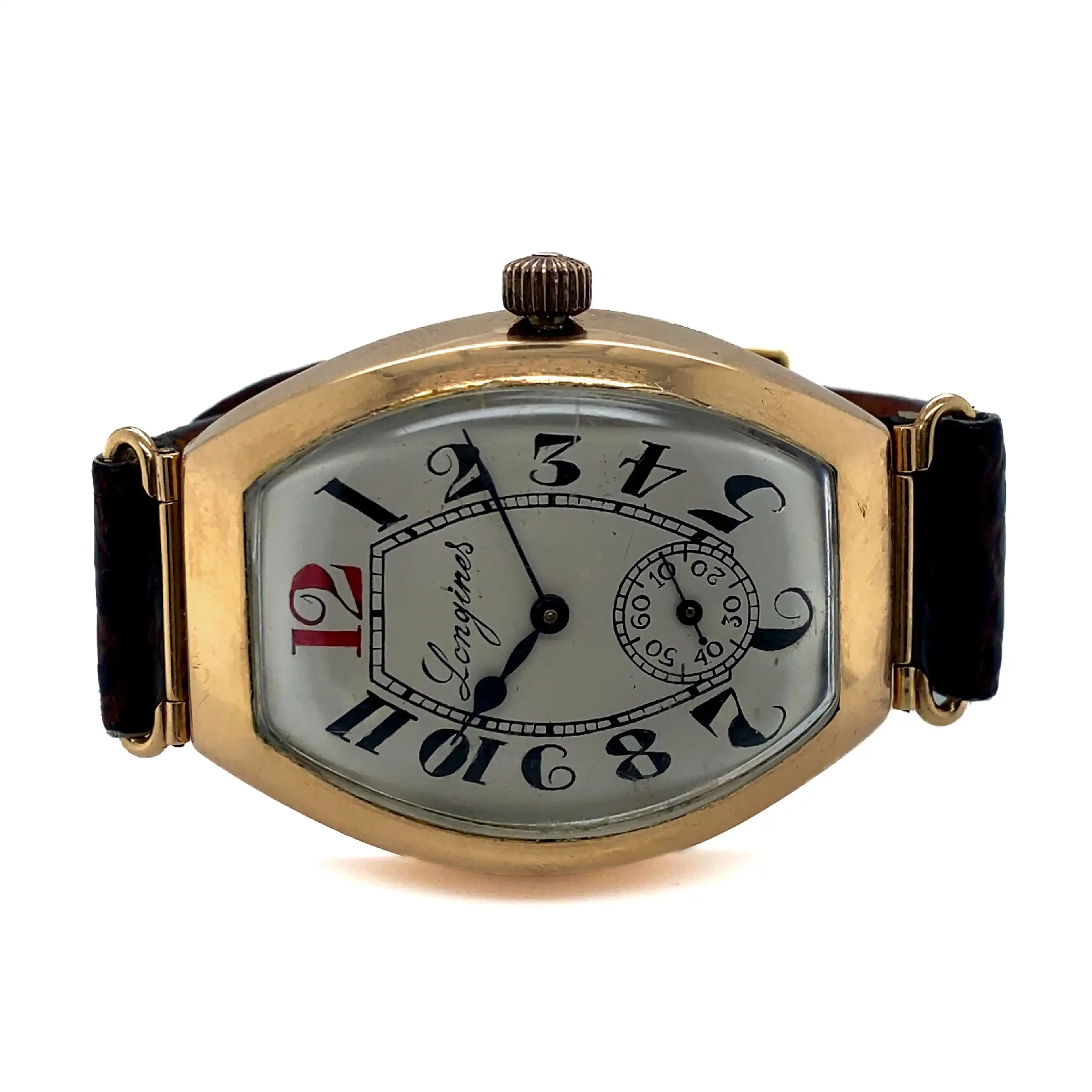 Herrenuhr Longines Tonneau von 1916 mit Auszug aus den Archiven - Vintage Uhr Herrenuhr Longines Tonneau von 1916 mit Auszug aus den Archiven - Vintage Uhr