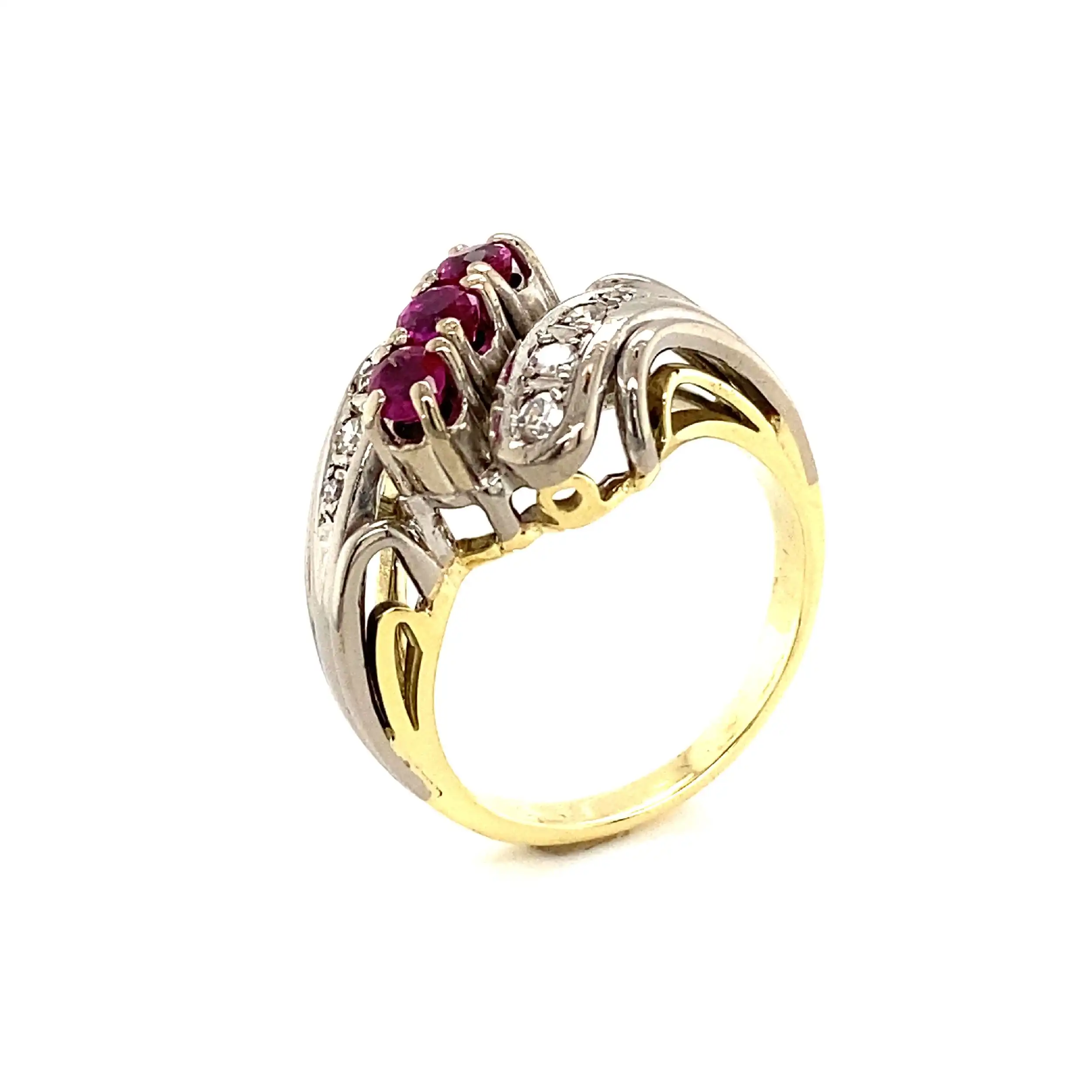 Ring Bicolor mit Rubine & Diamanten Ring Bicolor mit Rubine & Diamanten