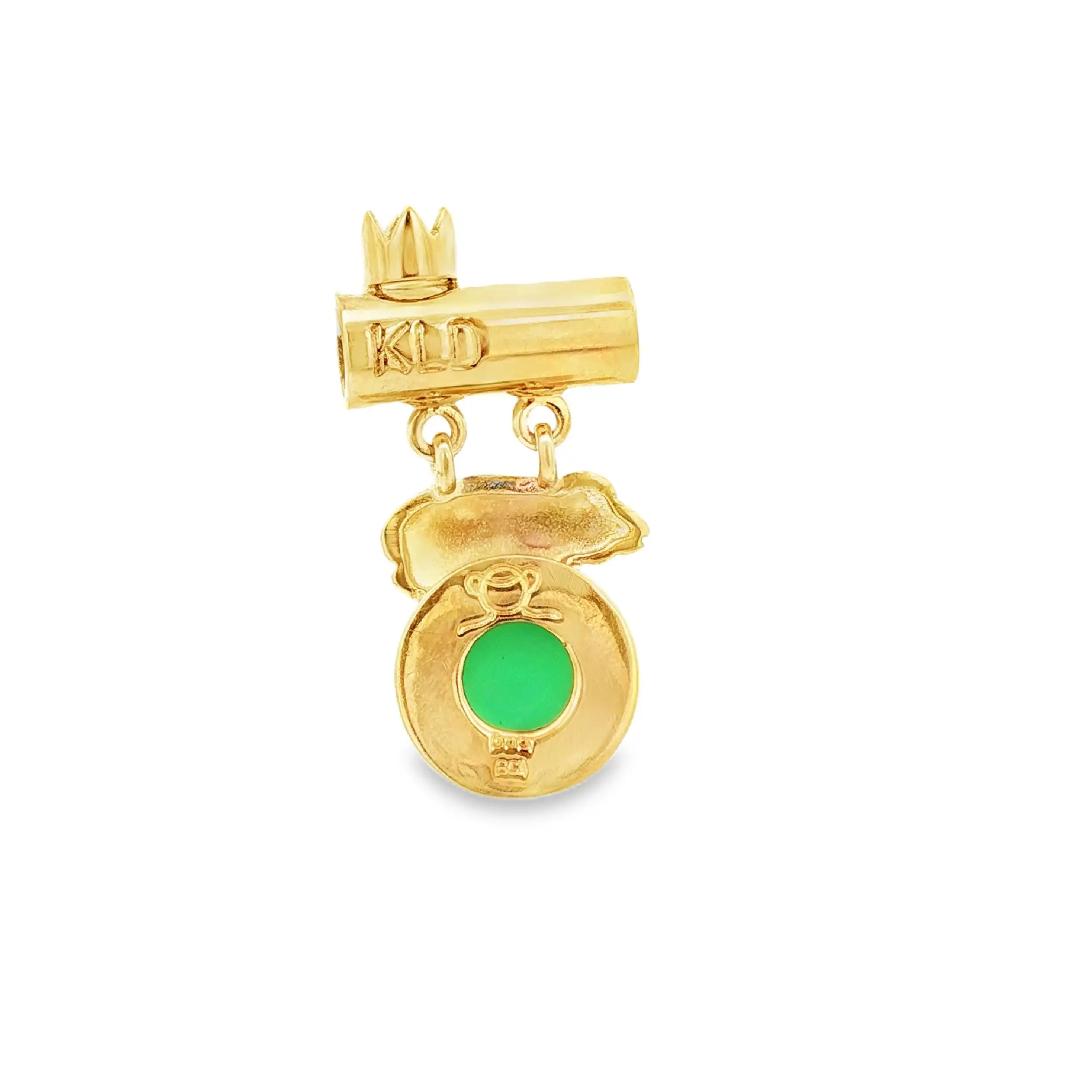 Anhänger Gelbgold Frosch mit grünem Farbstein Anhänger Gelbgold Frosch mit grünem Farbstein