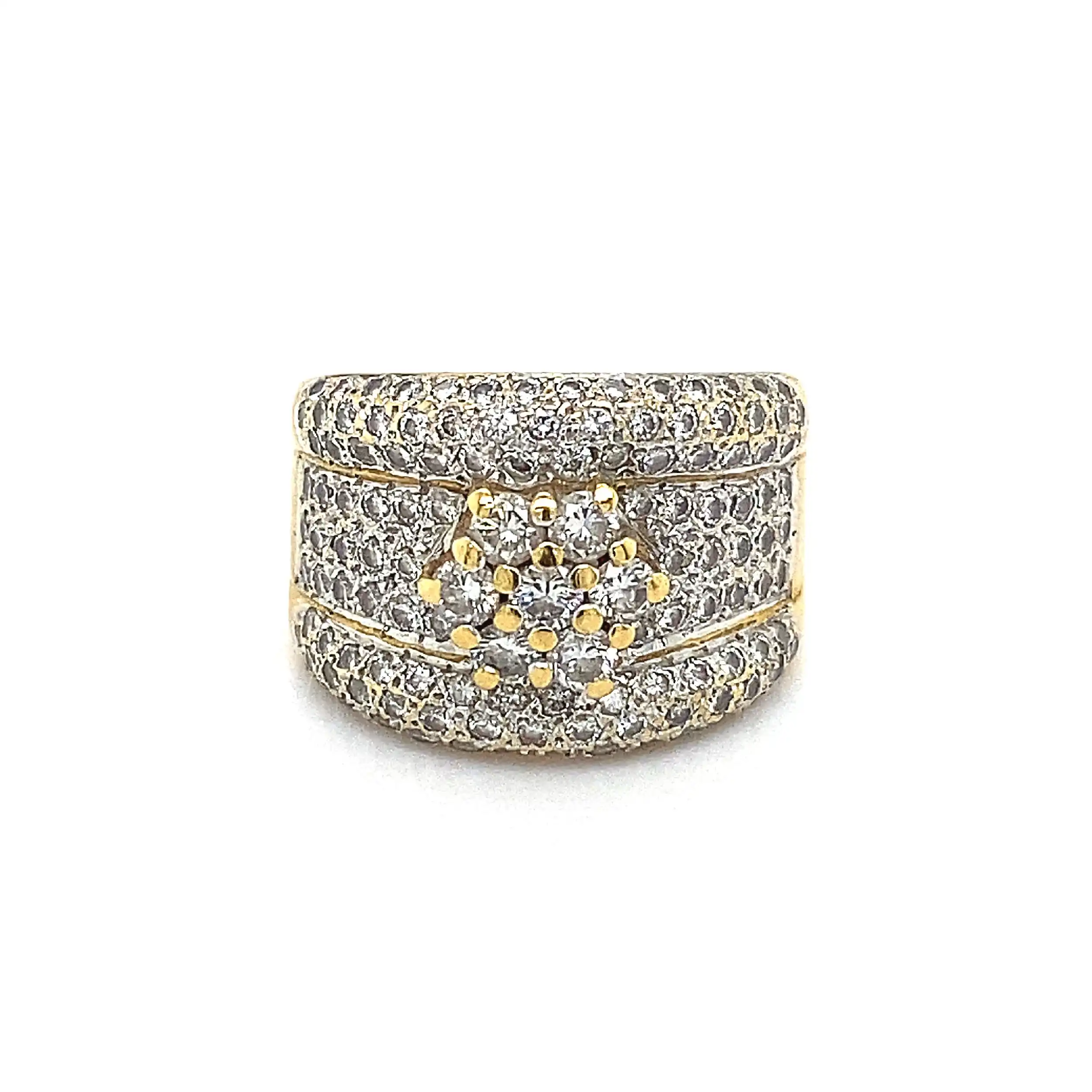 Ring Bicolor mit Brillanten in Pavéfassung Ring Bicolor mit Brillanten in Pavéfassung
