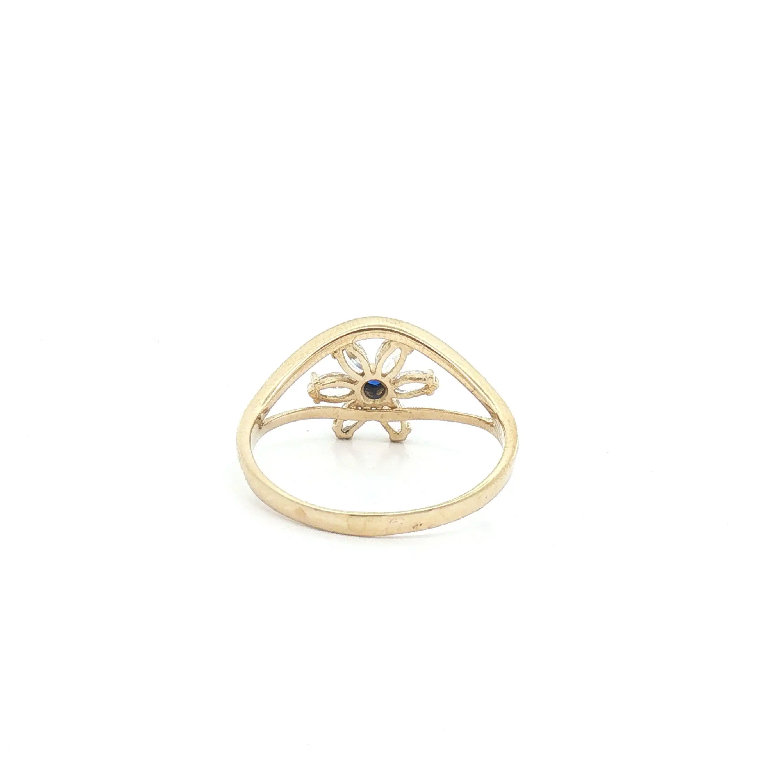 Ring Gelbgold mit Zirkonia Blume