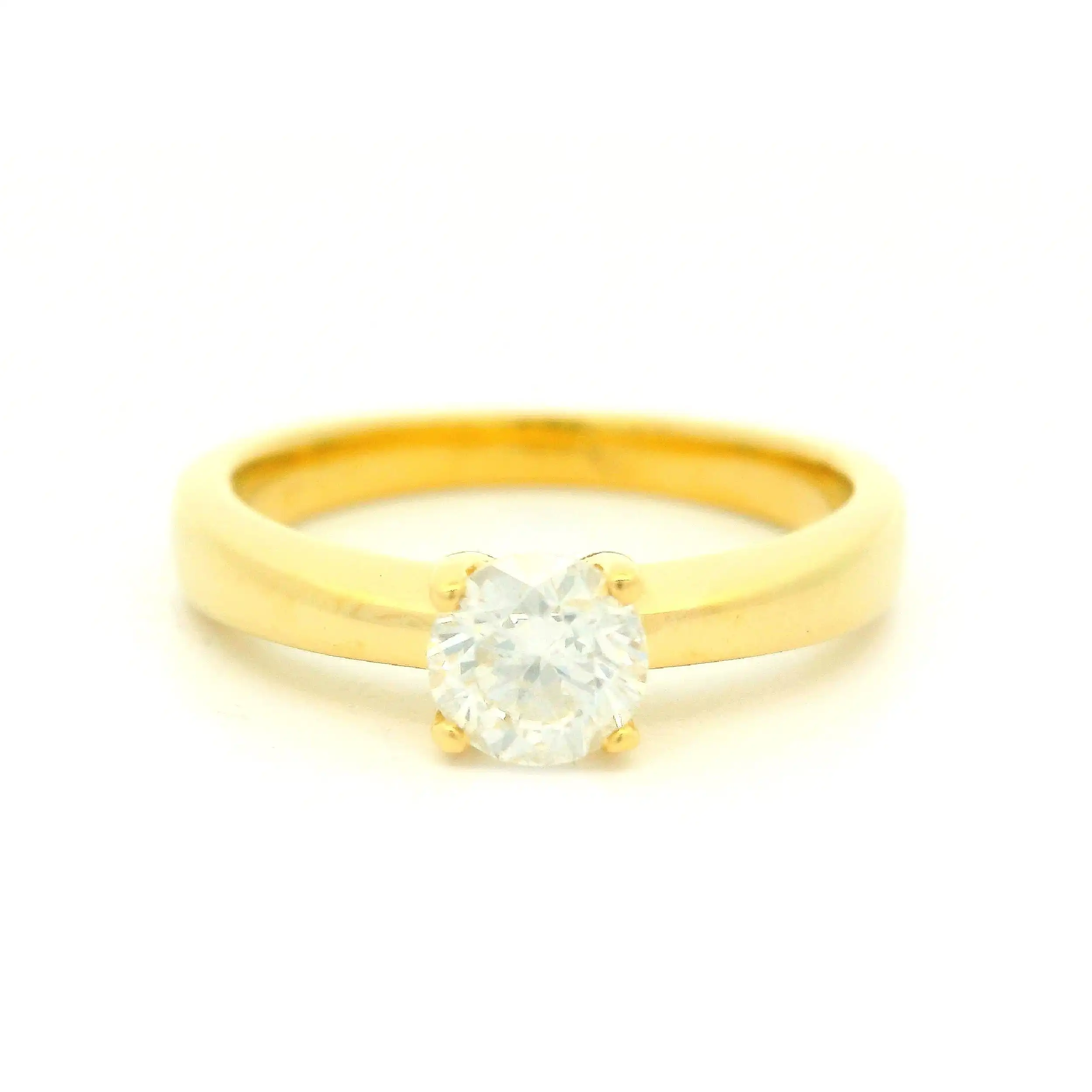 Solitärring Gelbgold mit Brillant, mit GIA-Zertifikat