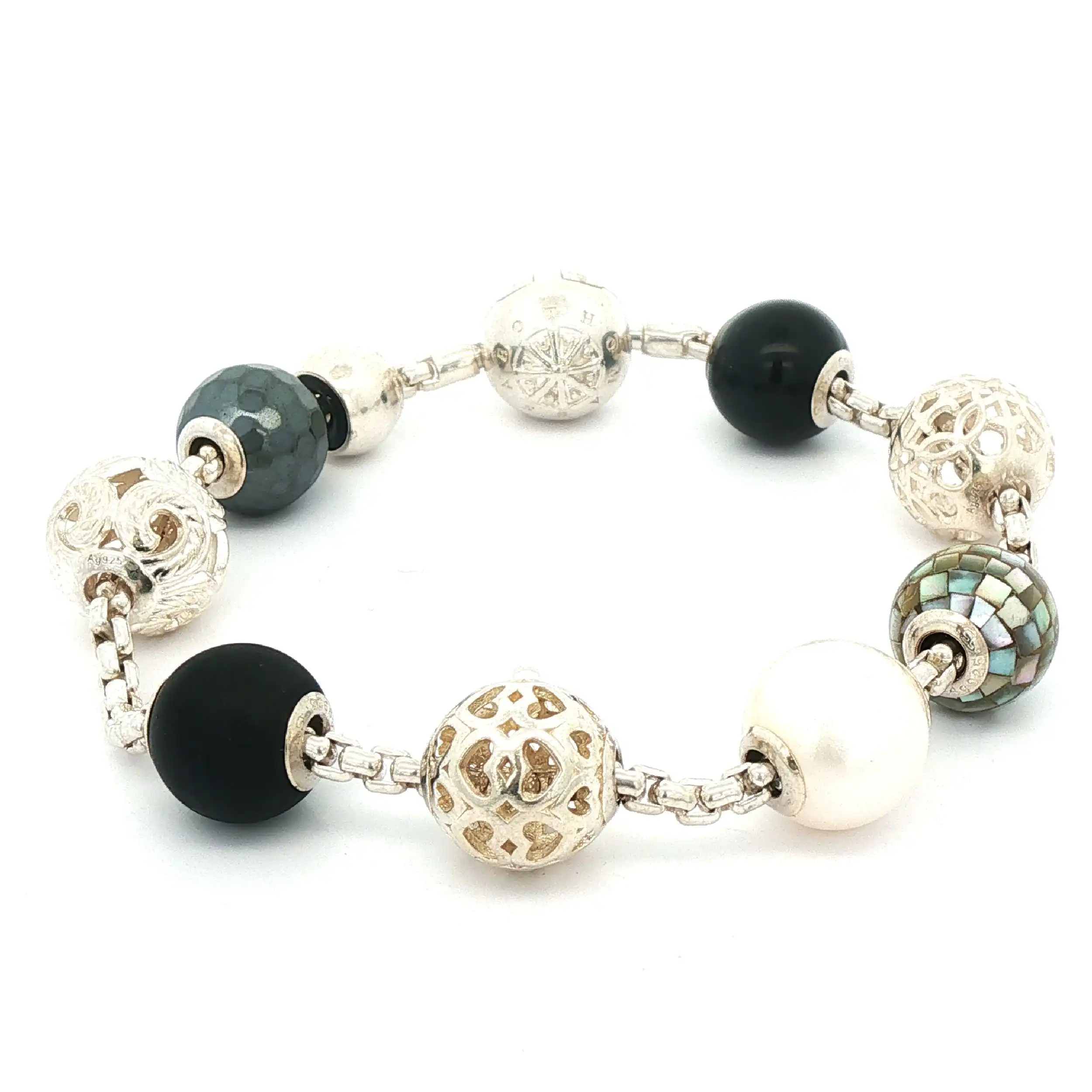 Armband Silber "Thomas Sabo" mit Anhängern und Farbsteinen Armband Silber "Thomas Sabo" mit Anhängern und Farbsteinen