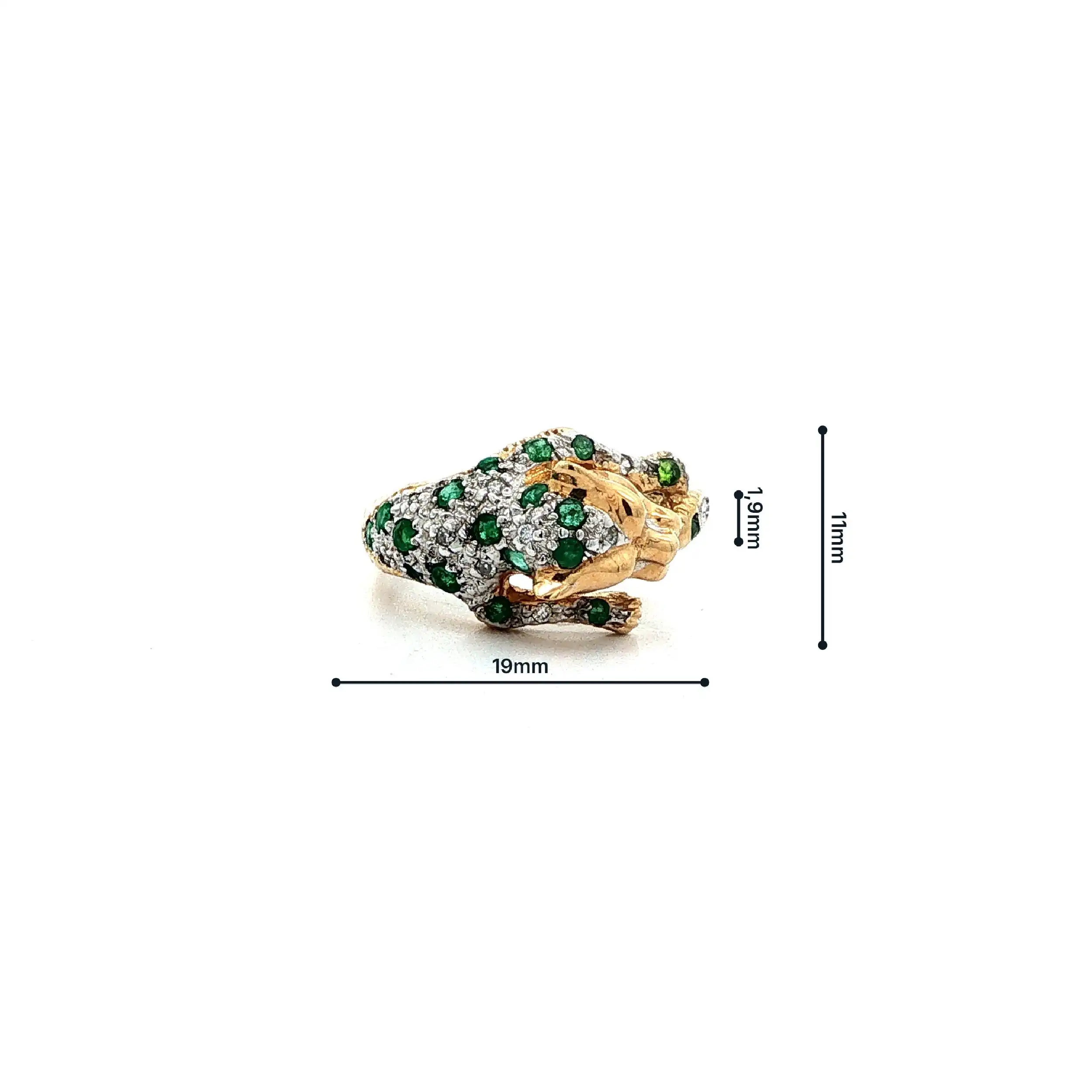Ring Bicolor Leopard mit Smaragden, Rubine & Brillanten