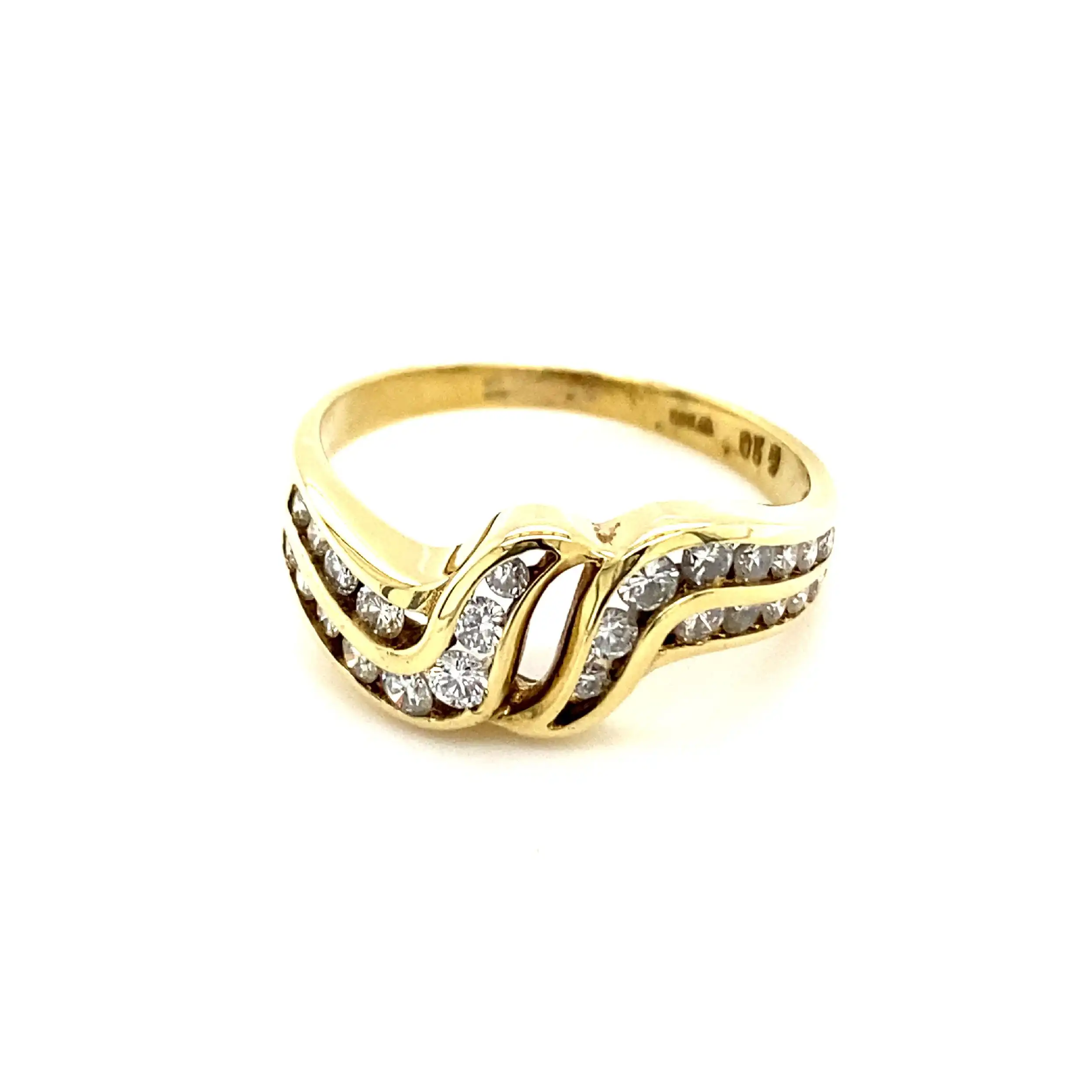 Ring Gelbgold mit Brillanten, graviert mit 0,59ct. Ring Gelbgold mit Brillanten, graviert mit 0,59ct.