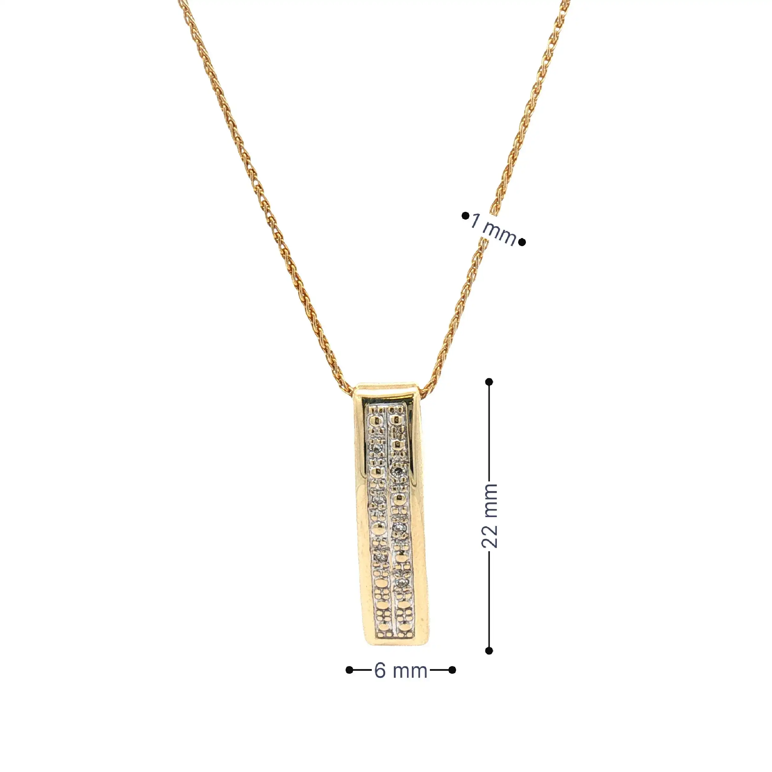 Zopfkette Bicolor mit Anhänger und Diamanten Zopfkette Bicolor mit Anhänger und Diamanten