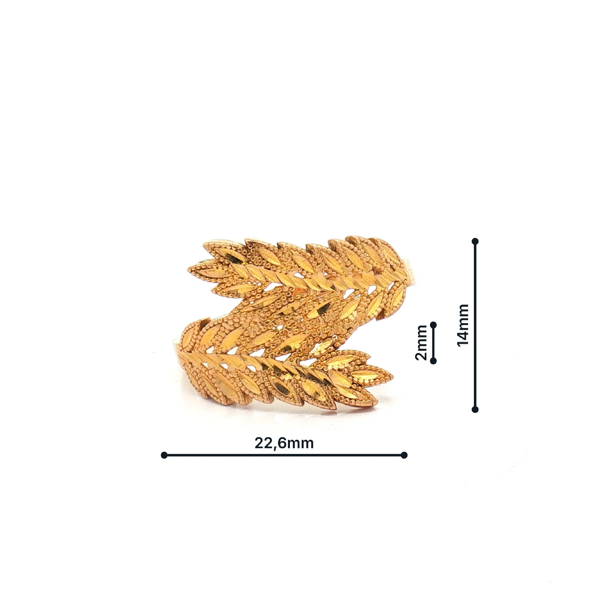 Ring Gelbgold mit Blattmuster Ring Gelbgold mit Blattmuster