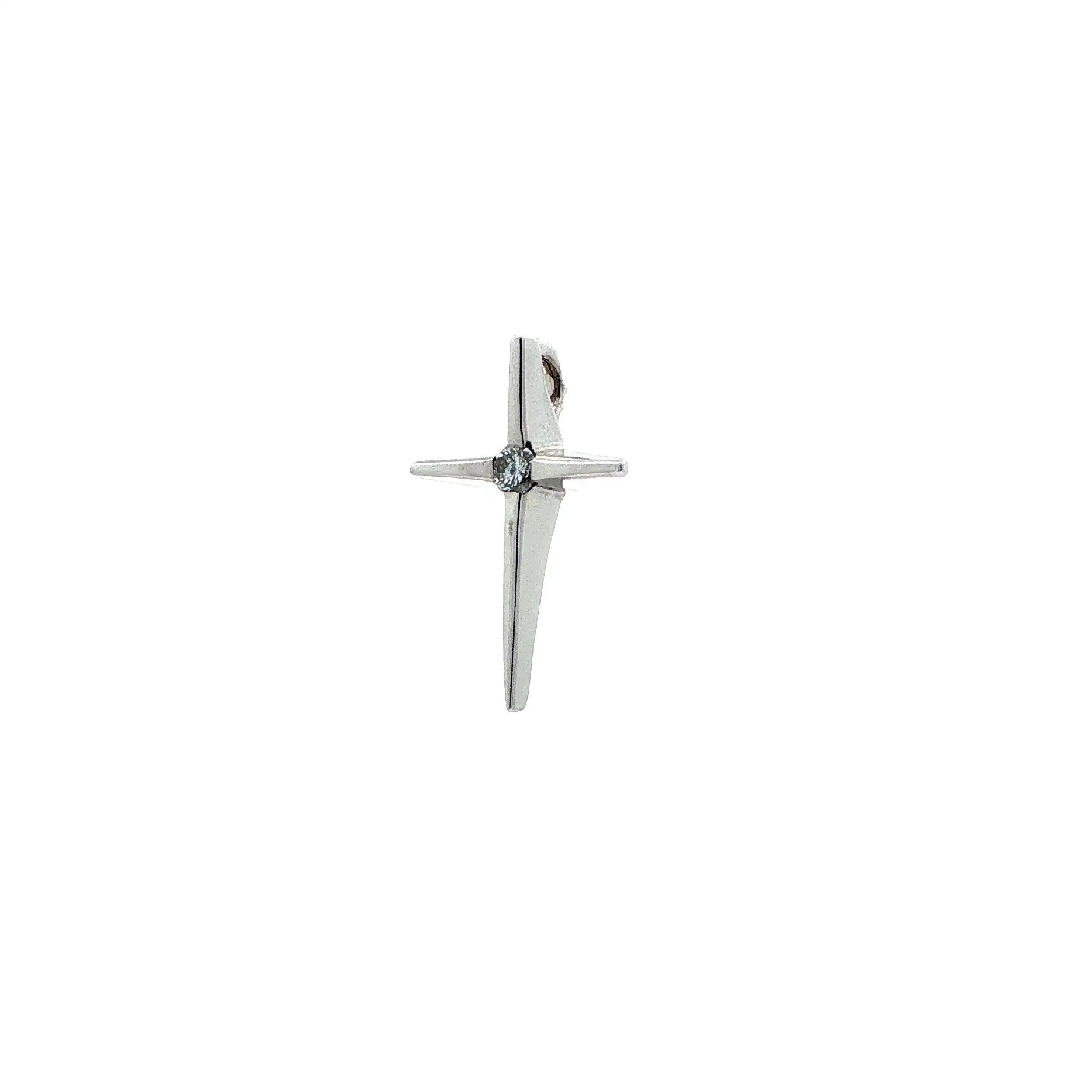 Anhänger Weißgold Kreuz mit Brillant