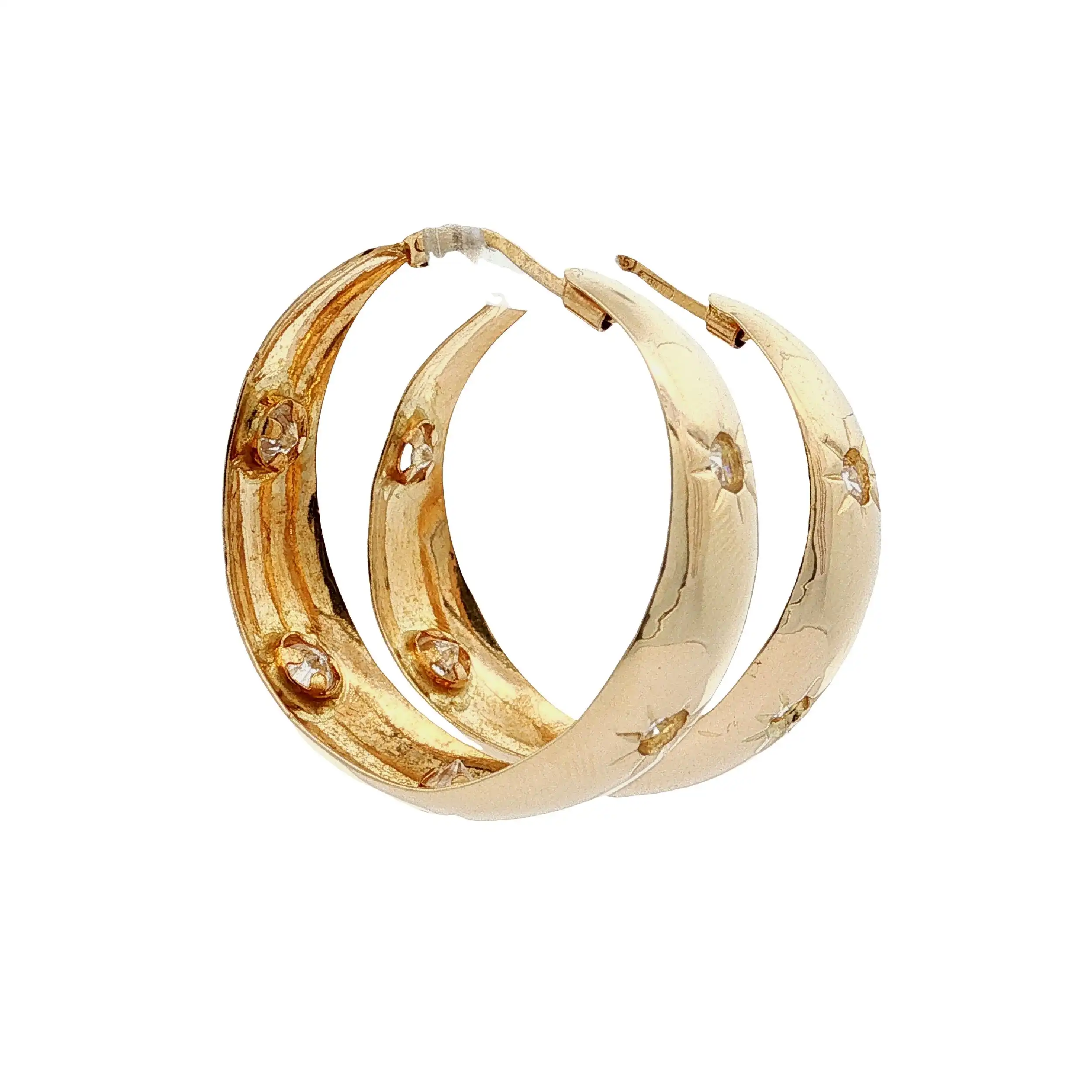 Creolen Gelbgold mit Zirkonia