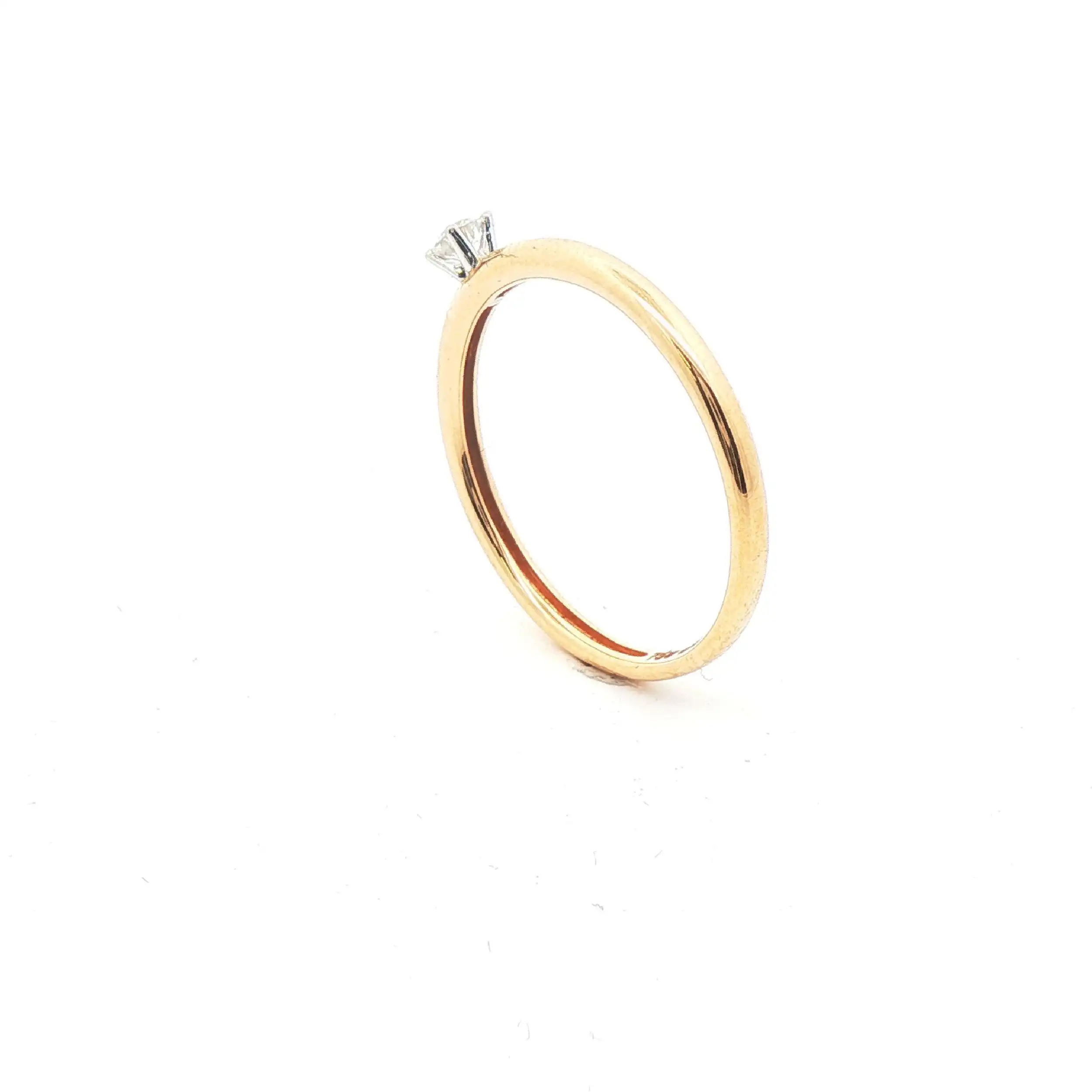 Solitärring Bicolor mit Brillant 0,09ct Solitärring Bicolor mit Brillant 0,09ct