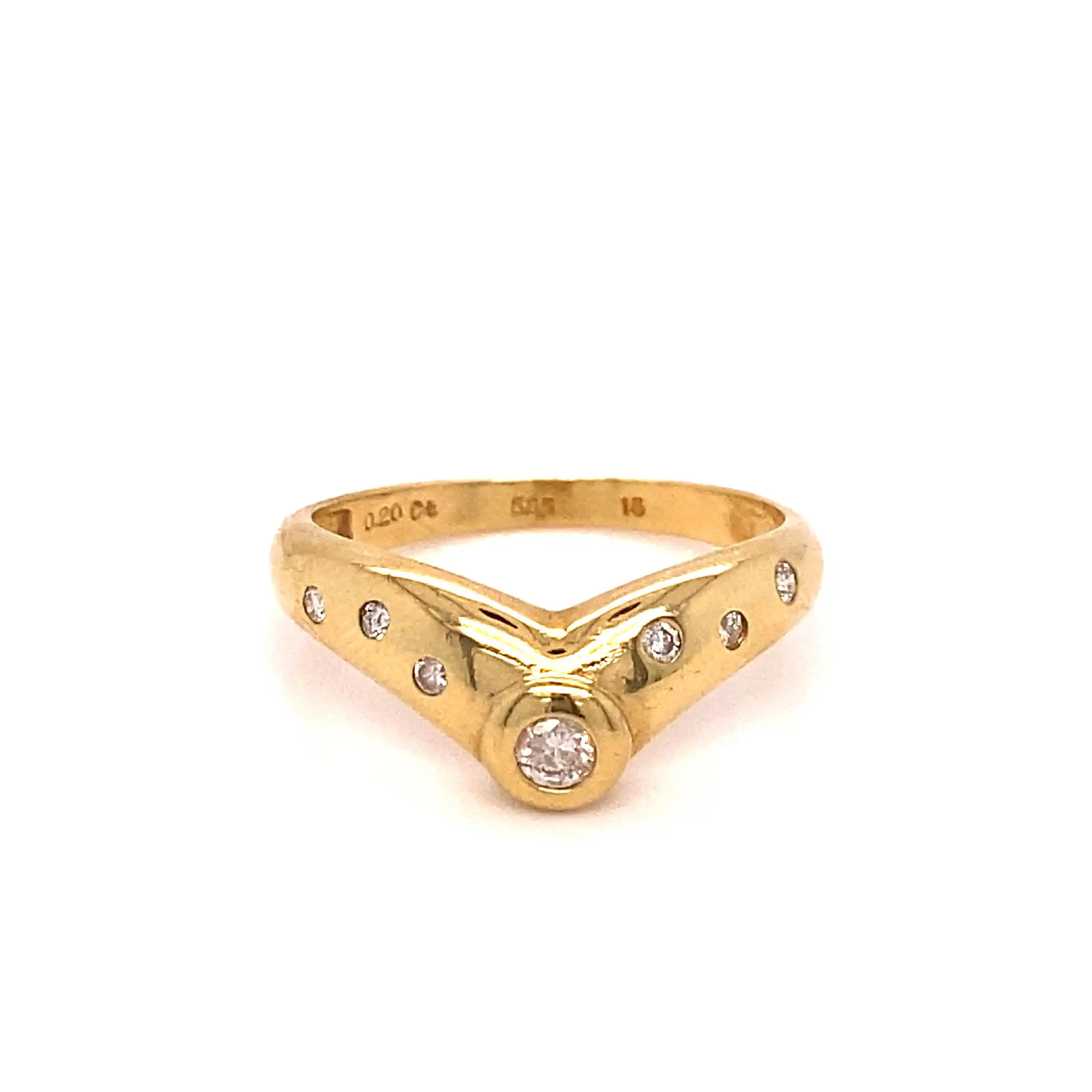 Ring Gelbgold mit Brillanten, graviert mit 0,20ct Ring Gelbgold mit Brillanten, graviert mit 0,20ct